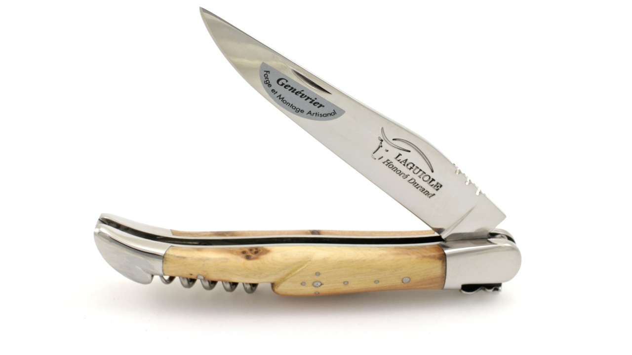 Honoé Durand Laguiole knife Juniper shiny corkscrew 12 cm