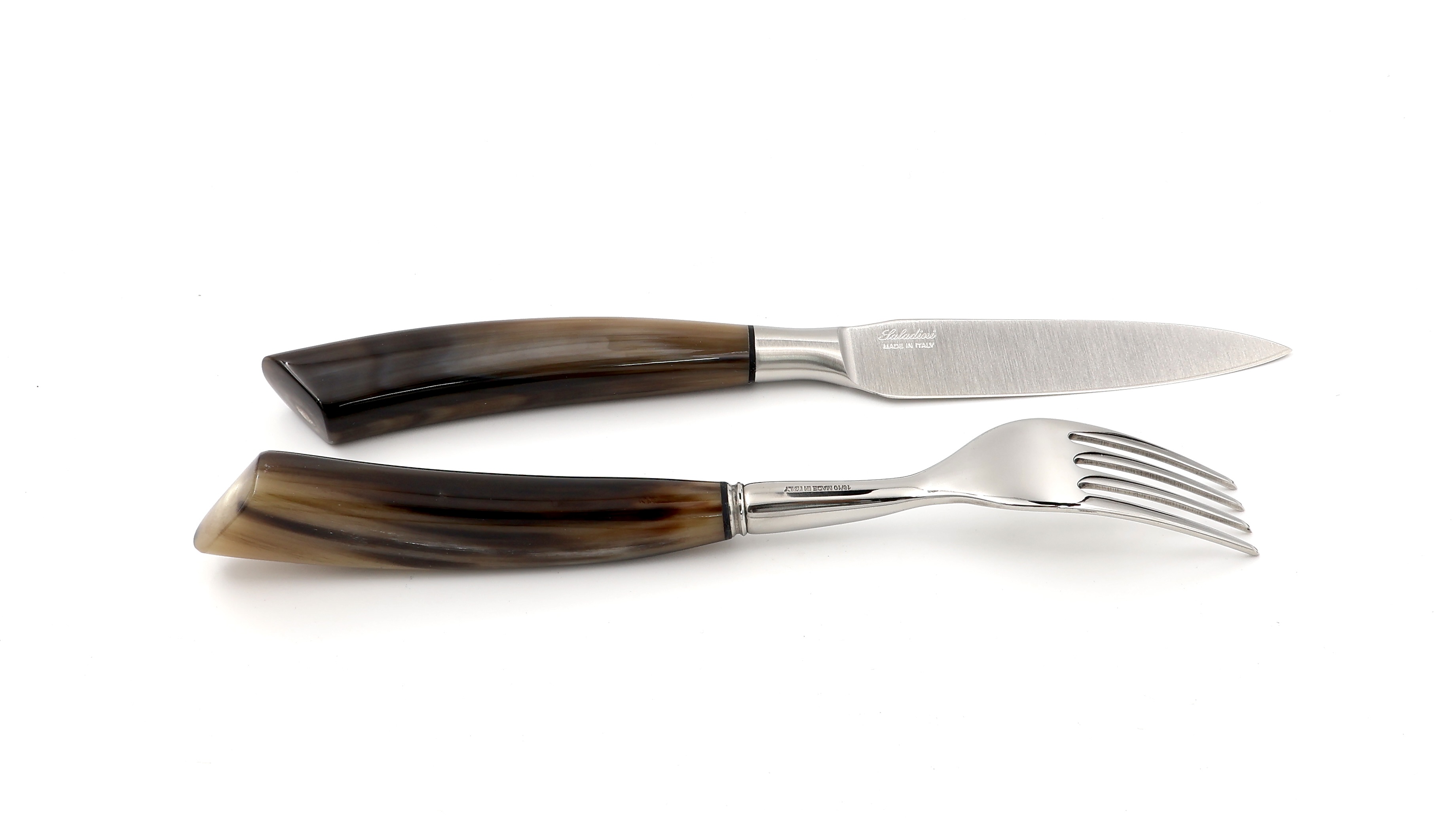 Saladini 1 Tafelmesser 1 Gabel Hornspitze Set 