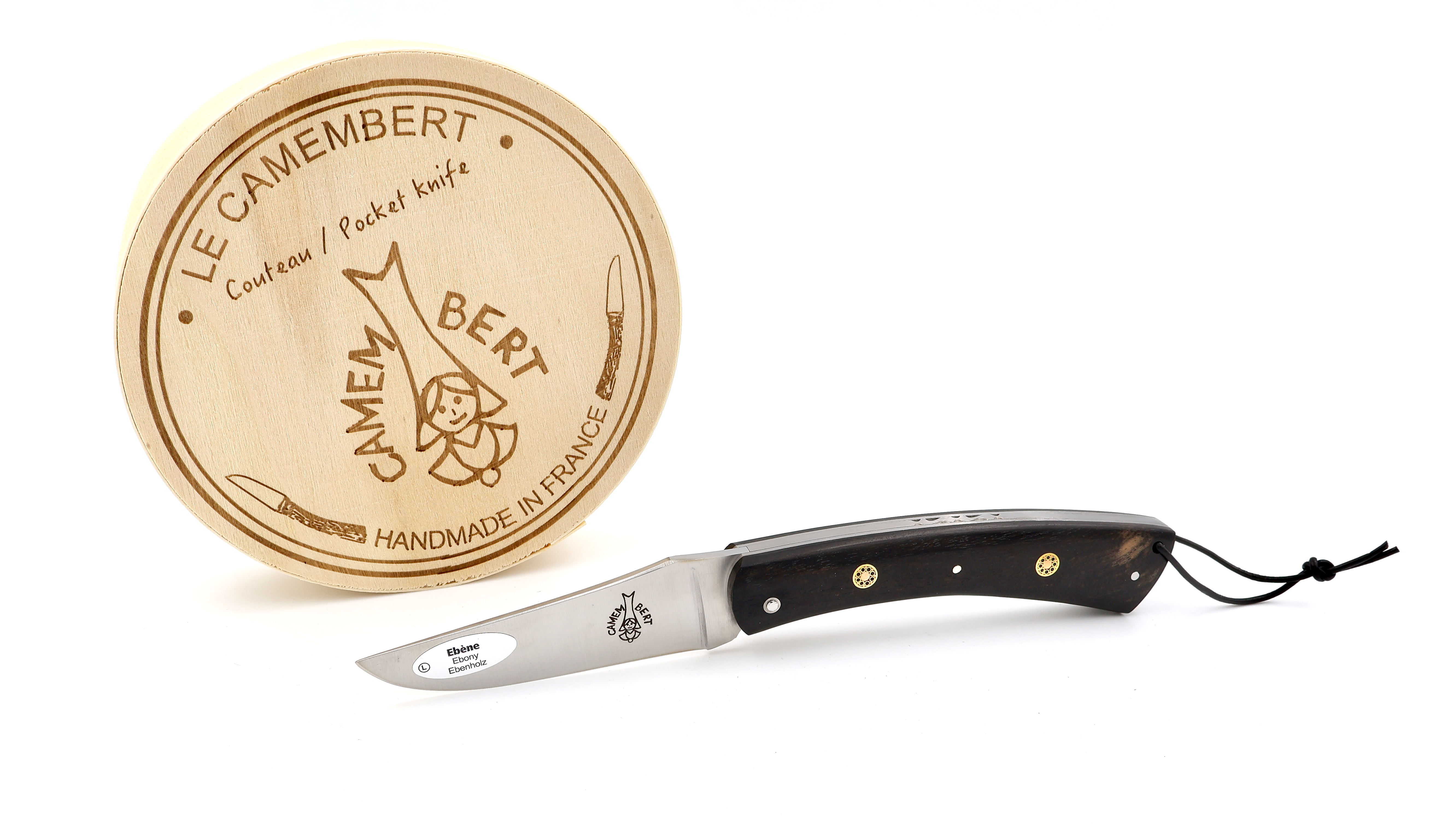Laguiole en Aubrac CAMEMBERT knife ebony mosaik pins