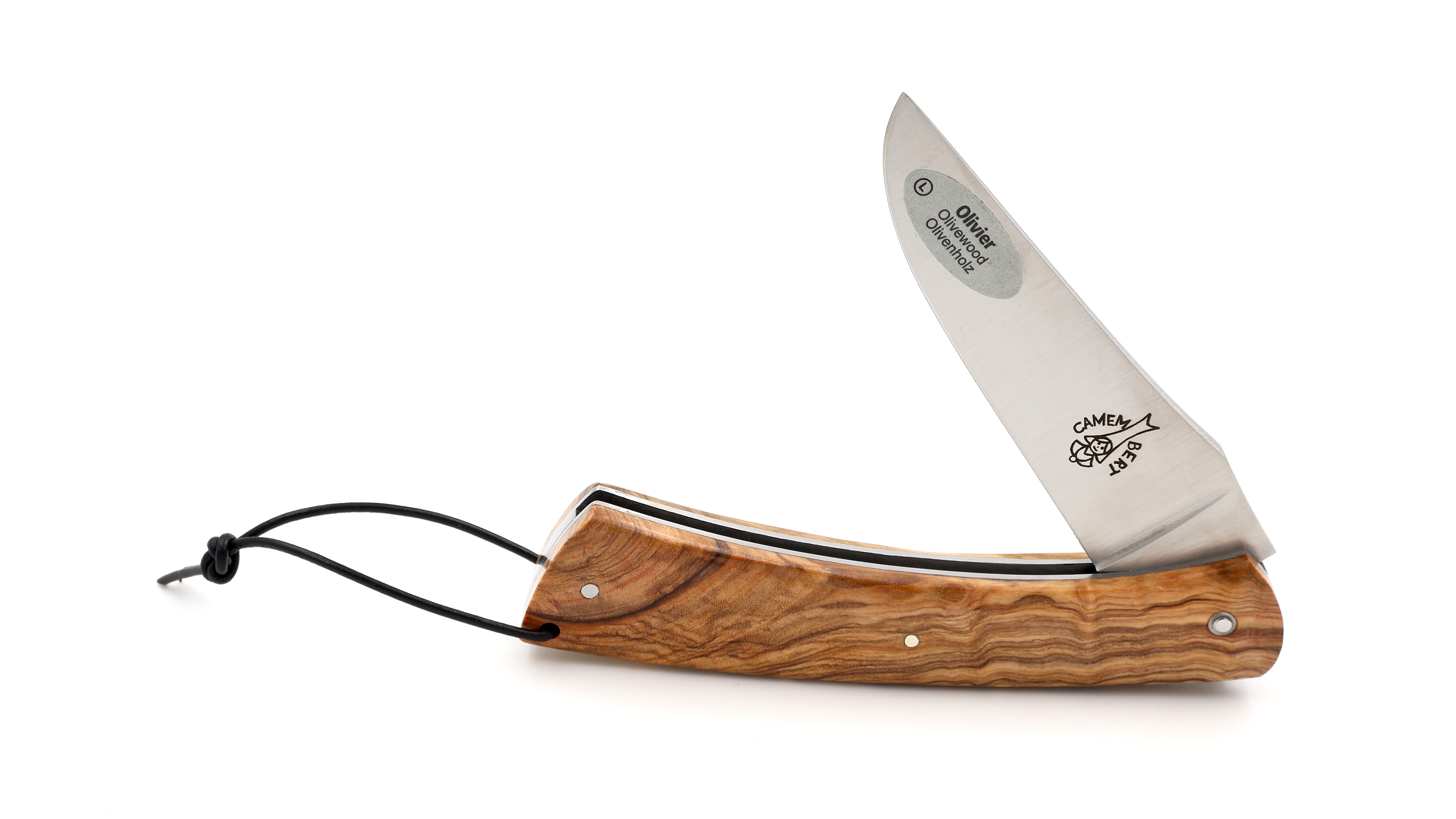 Laguiole en Aubrac CAMEMBERT knife olivewood with guillochage