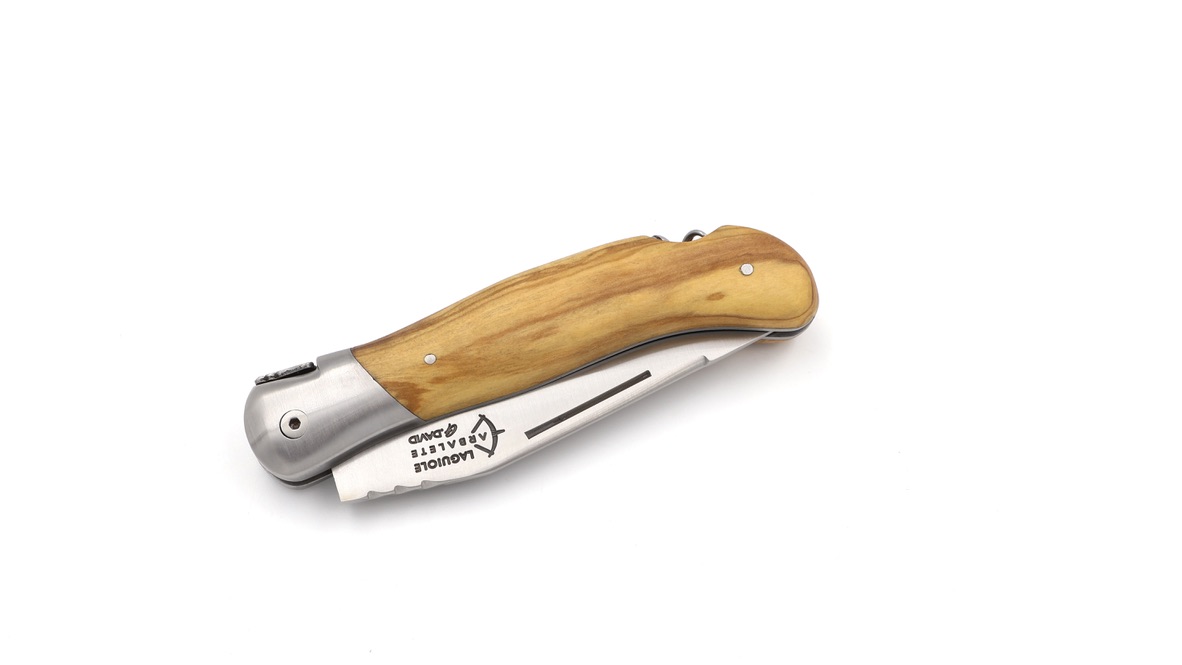 ARBALETE G. David Laguiole Jagdmesser NATURE mit Korkenzieher Olive 12 cm 