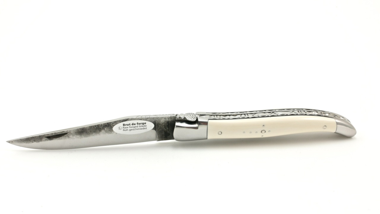 Laguiole en Aubrac Brut de Forge Mammutelfenbein Doppelplatine 12 cm