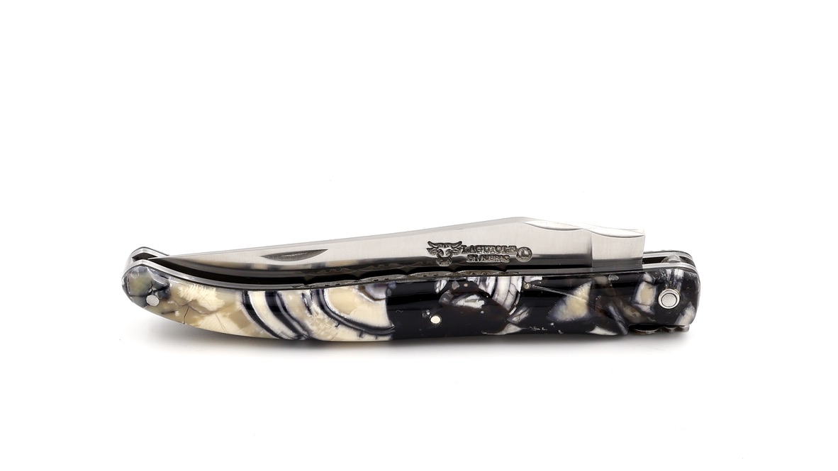 Laguiole en Aubrac Mammutelfenbein Nougatine massiv Doppelplatine 12 cm