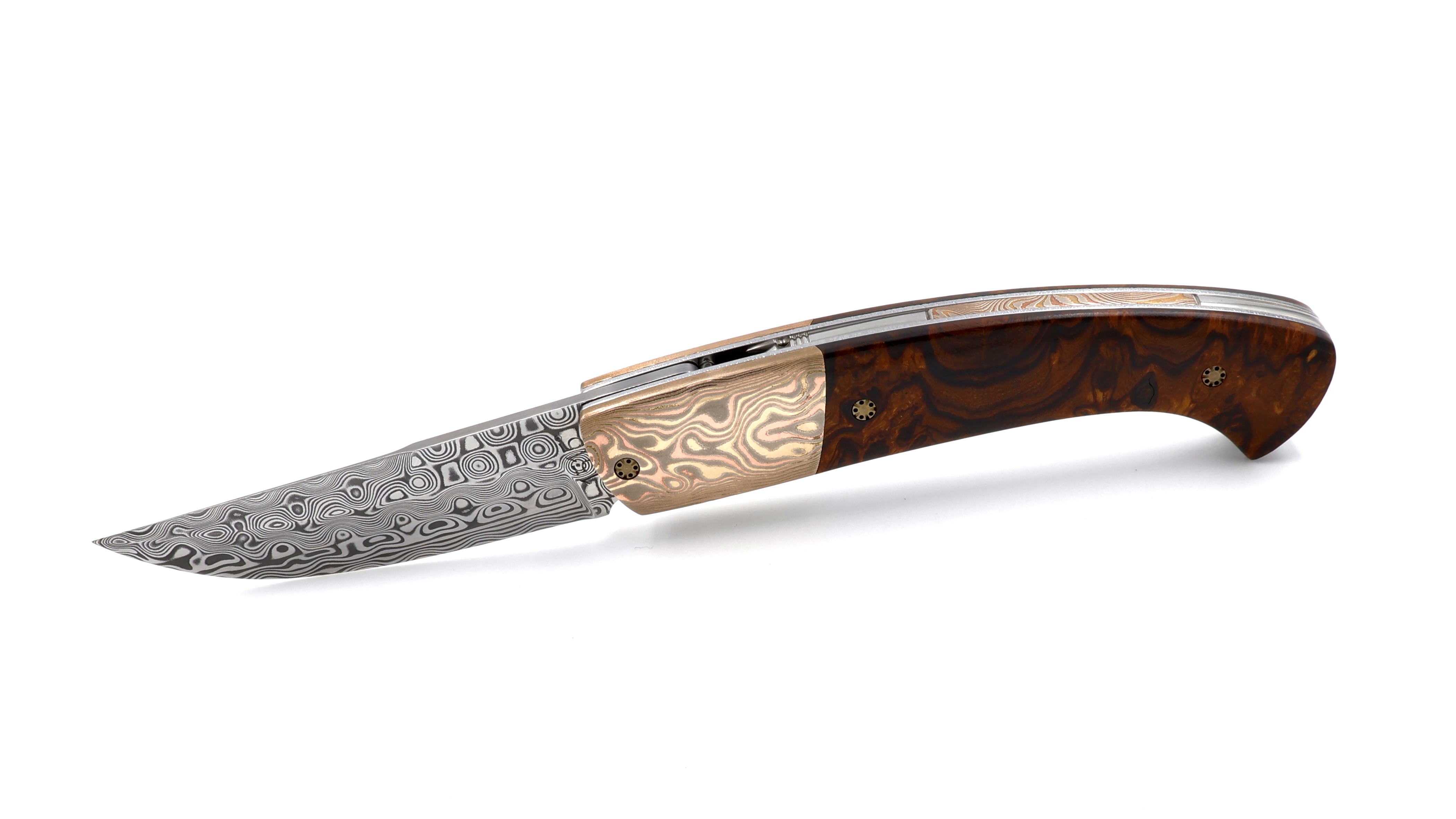 MANU LAPLACE 1515  Mokume Wüsteneisenwurzelholz Damastklinge