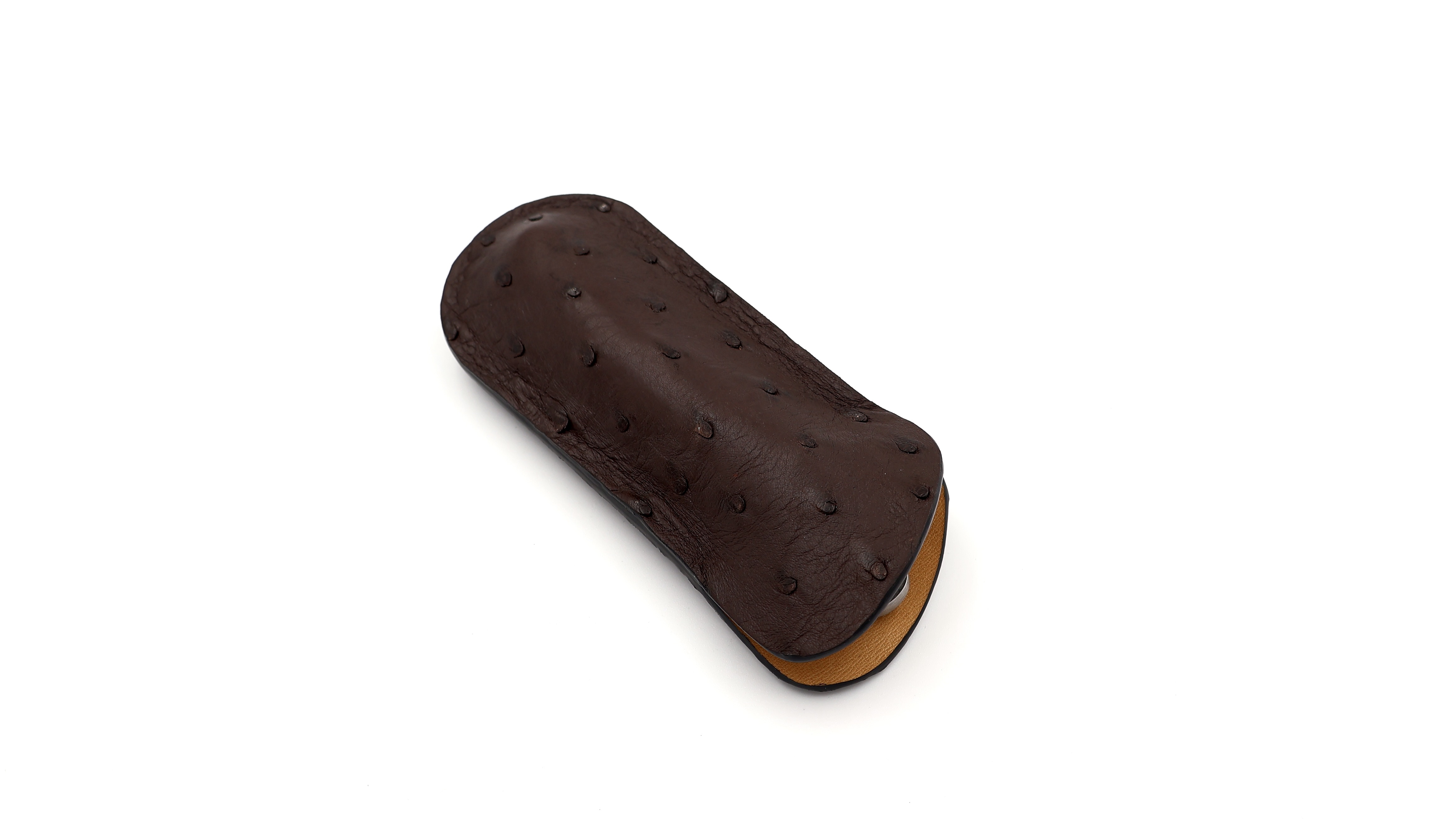 Atelier N°7 Stecketui Straussenleder dunkelbraun 14 cm   