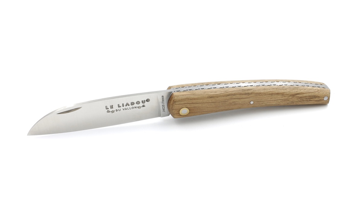 Liadou du Vallon® PETIT guillochiert  Winzermesser Fasseiche 10,5 cm