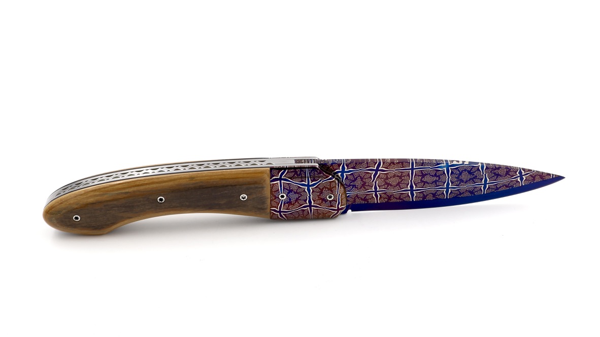 Philippe Soeuvre le Vault de lugny Mammutelfenbein gebleute Mosaikdamast Klinge   