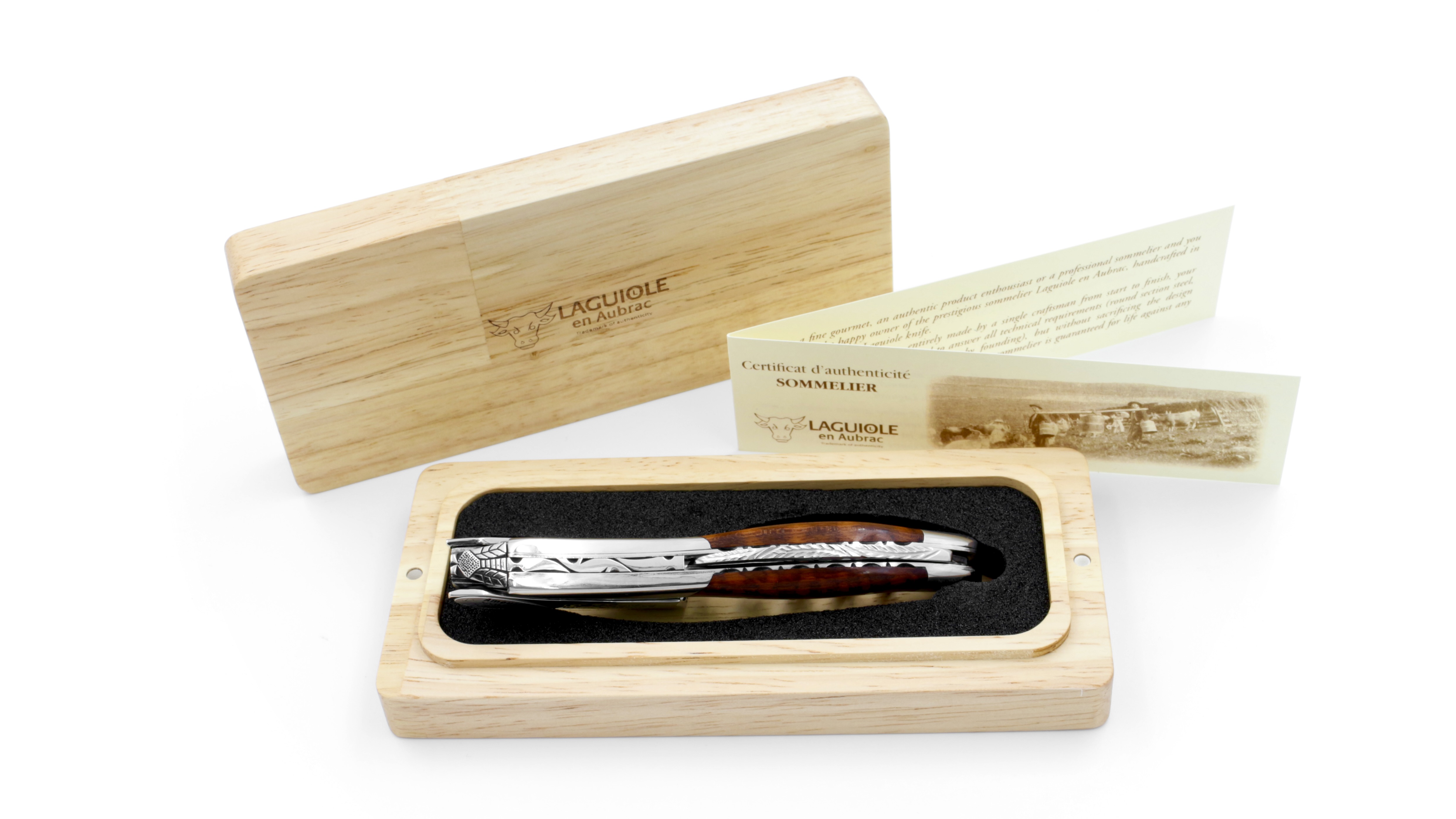 Laguiole en Aubrac Sommeliermesser Amourette guillochiert besondere Biene