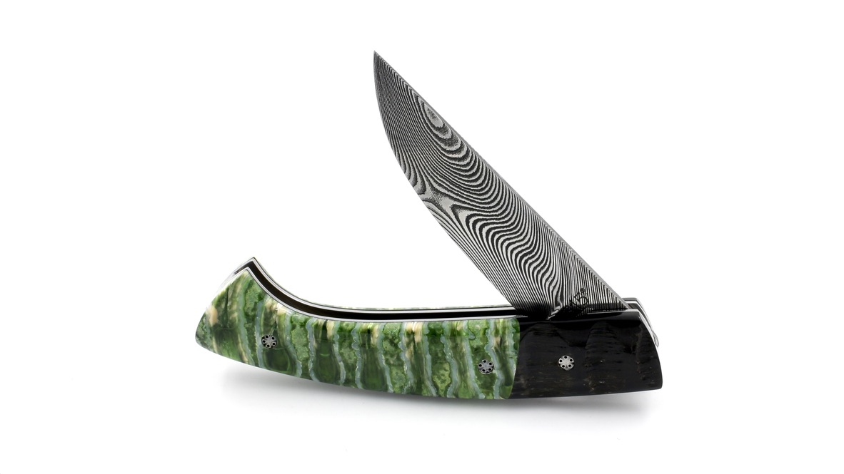 MANU LAPLACE 1515 Custom IMPALA Mammutbackenzahn Damastklinge