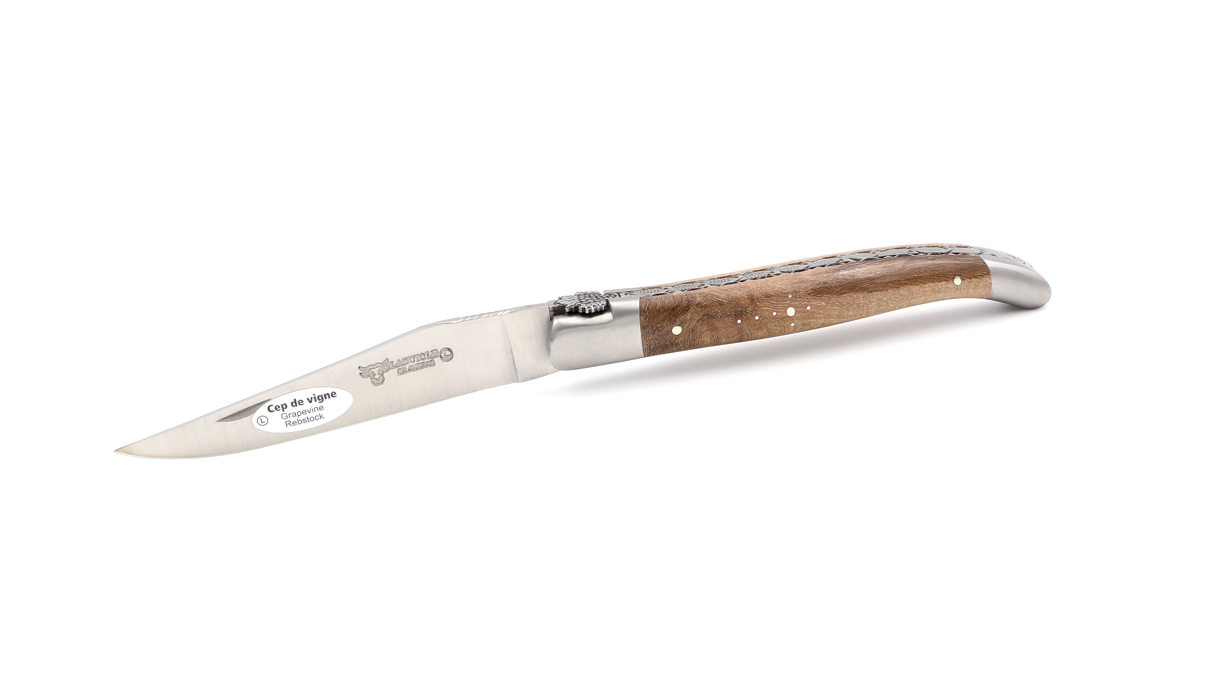 Laguiole en Aubrac Weinstock/Weinrebe guillochiert Biene Weintraube 12 cm 