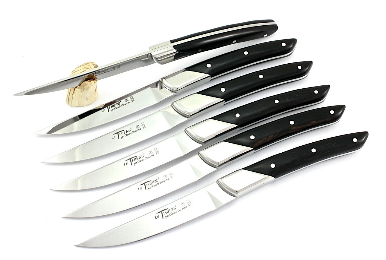 Thiers-EbenholzXKSUmeG4K5eo6 Claude DOZORME Thiers Steakmesser Set ART DECO Ebenholz 6-teilig