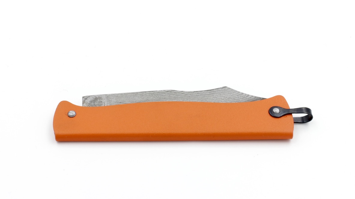 Cognet DOUK-DOUK knife 11 cm TAKEFU VG10 damascus orange