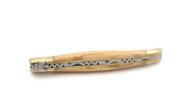 Laguiole en Aubrac Olive Messingbacken matt 12 cm 