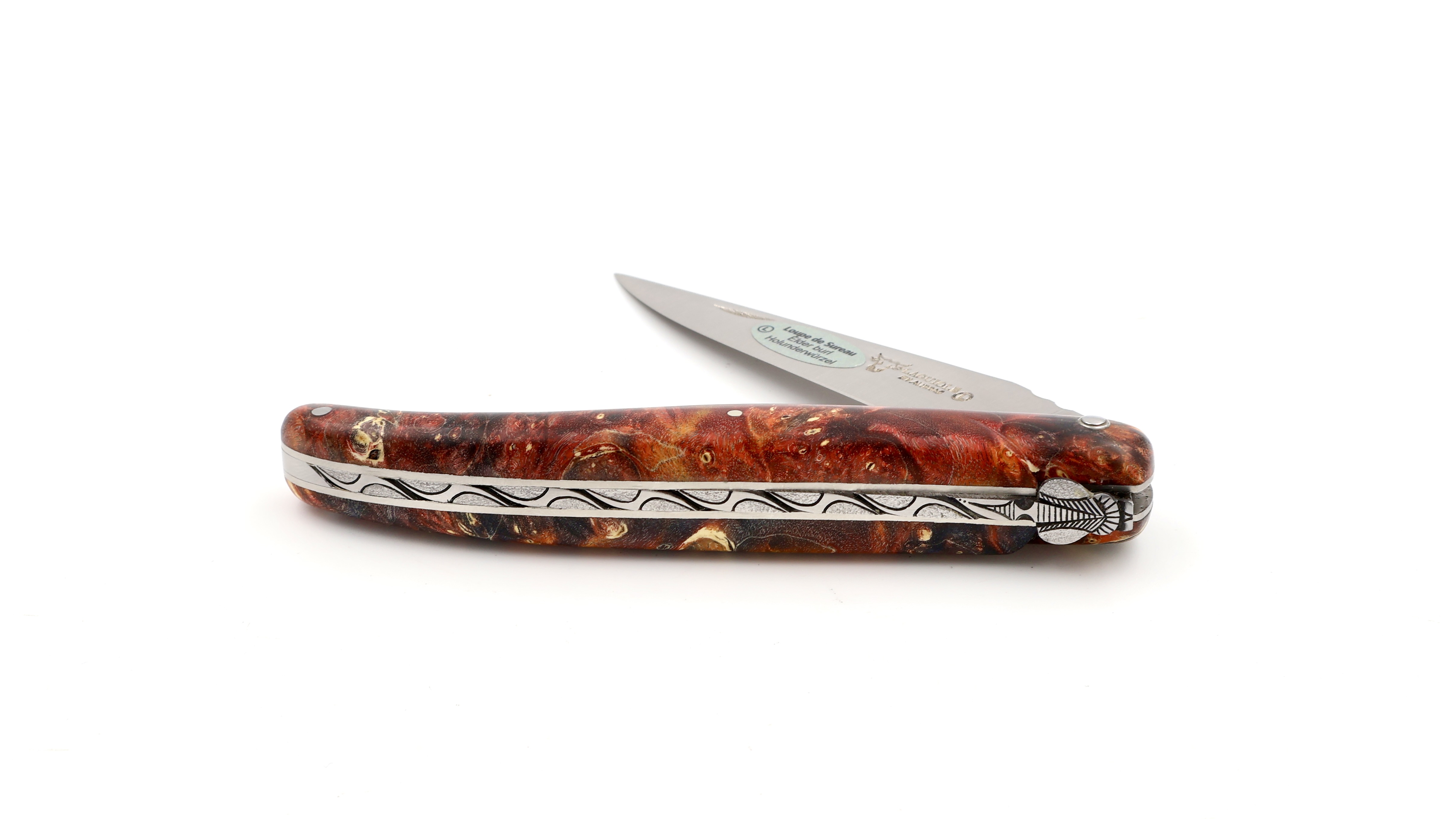 Laguiole en Aubrac Meisterstück Holunder Wurzelholz 12 cm   Laguiole en Aubrac Meisterstück Holunder Wurzelholz 12 cm