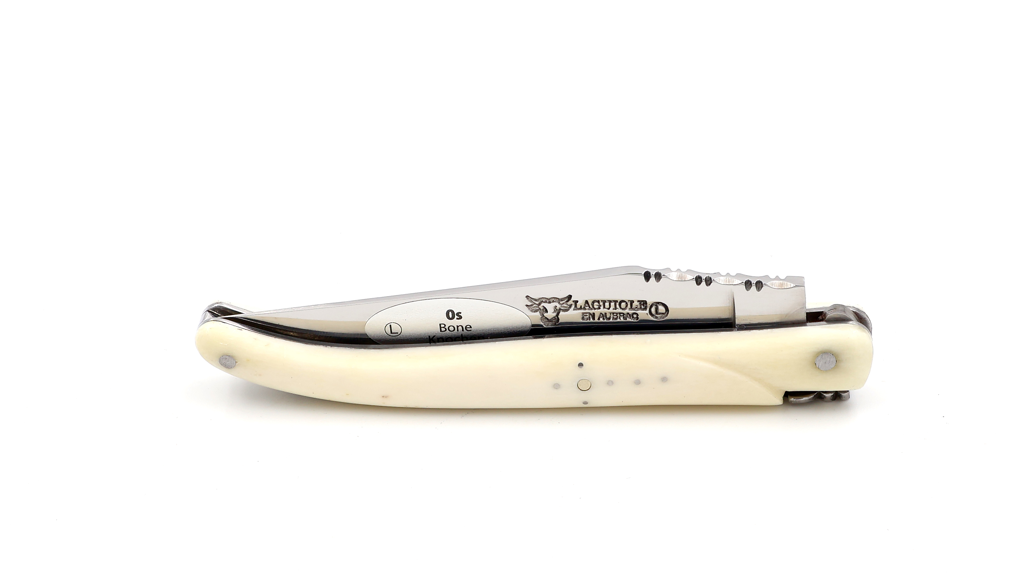 Laguiole en Aubrac Knochen massiv poliert 10 cm