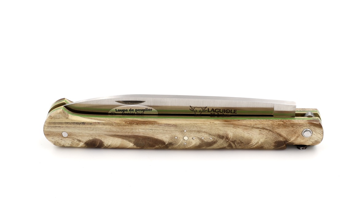 Laguiole en Aubrac DROIT unique piece flamed poplar wood