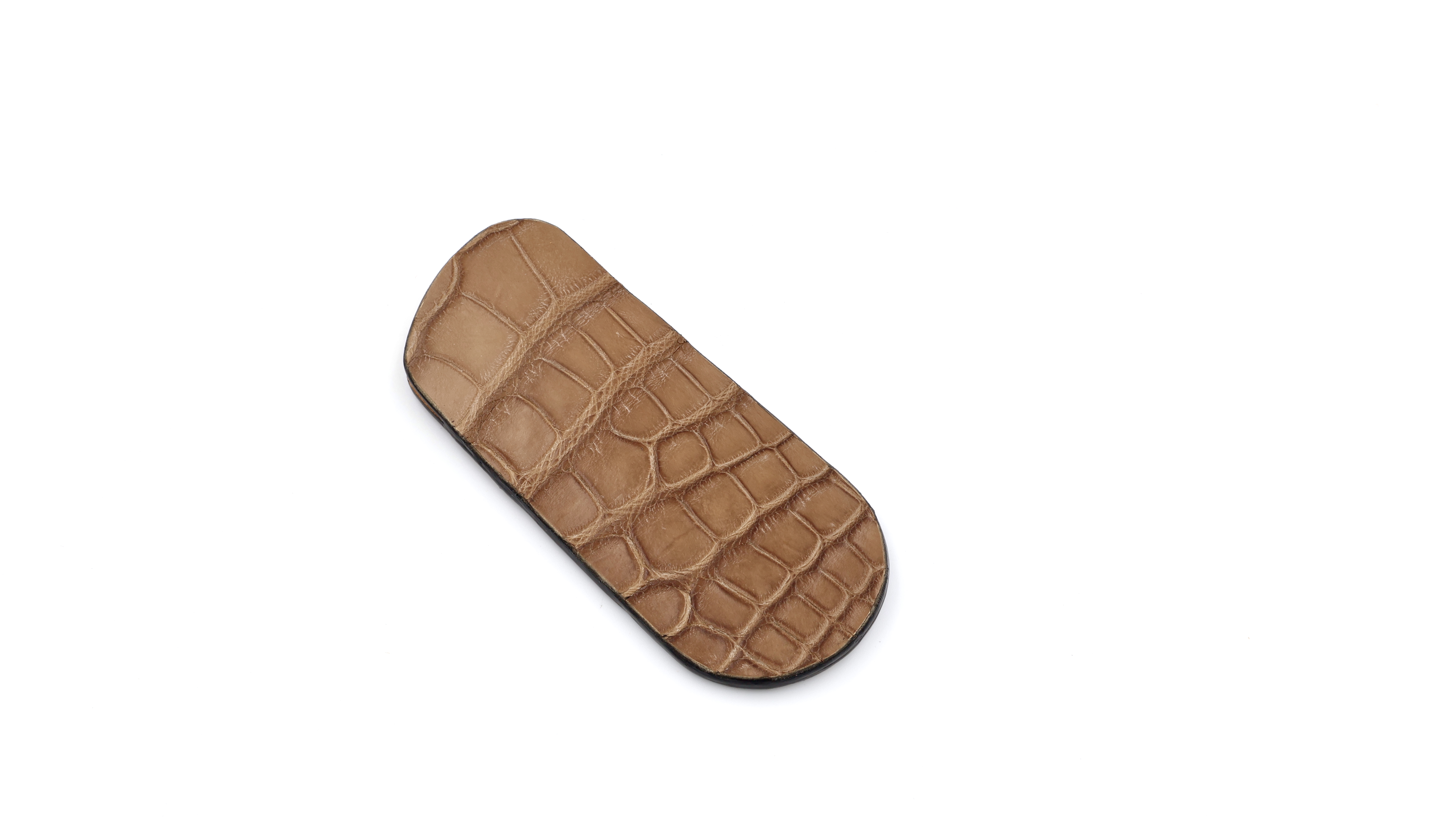 Atelier N°7 ostrichleg leather camel  14 cm