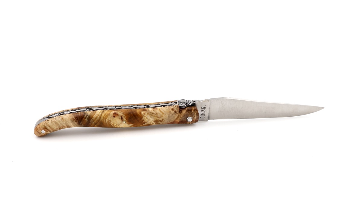 Laguiole en Aubrac Laguiole knife unique piece  burl of chesnut 
