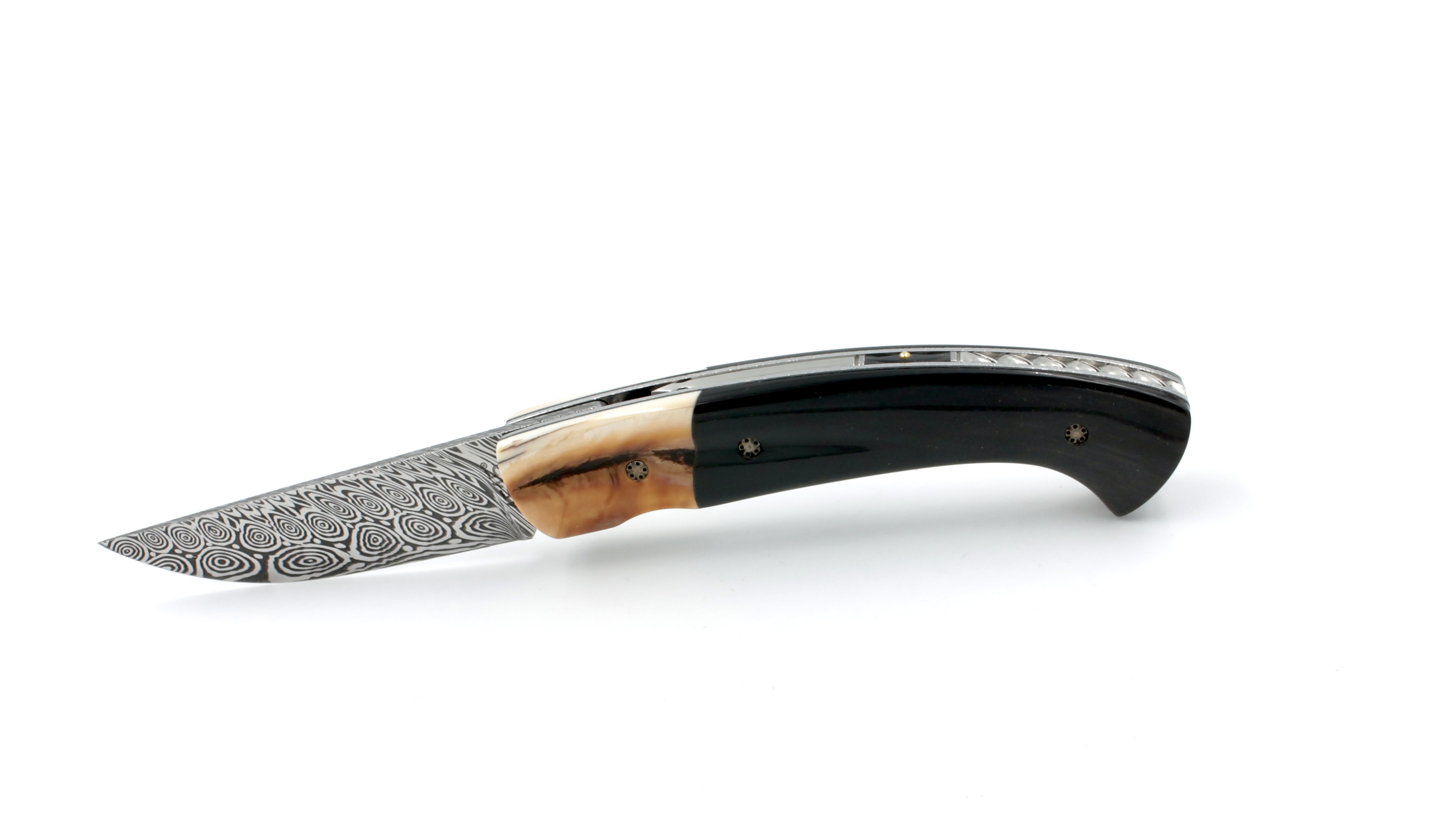 MANU LAPLACE 1515 MASAI buffalo horn/warthog ivory damascus blade
