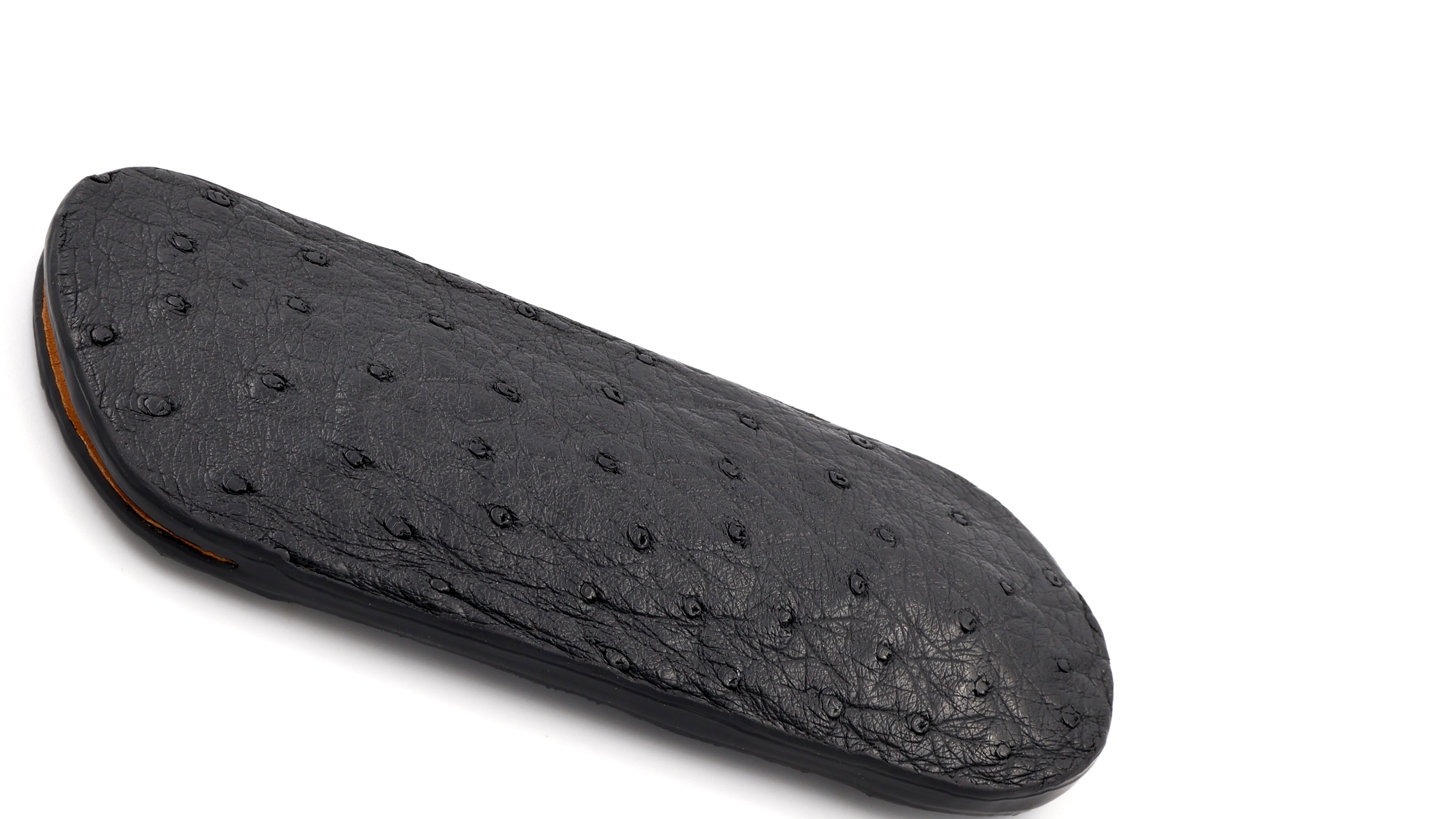 Atelier N°7 Stecketui Straussenleder schwarz 14 cm 