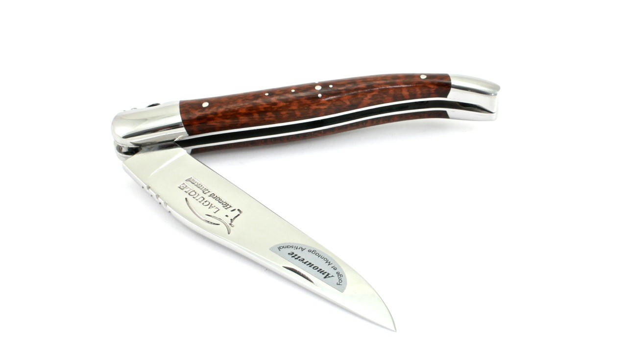 Honoré Durand Laguiole knife Prestige Amourette/Snakewood 12 cm 14C28 Sandvik