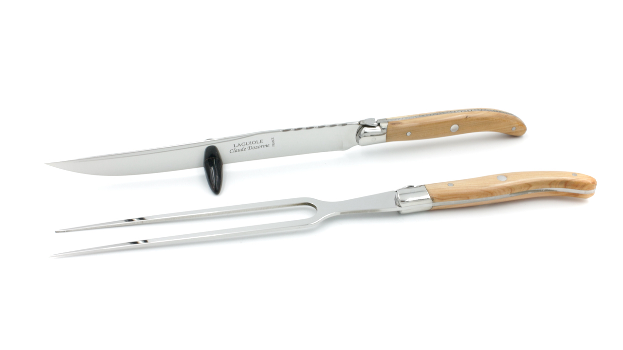 Claude DOZORME Laguiole crving set juniper