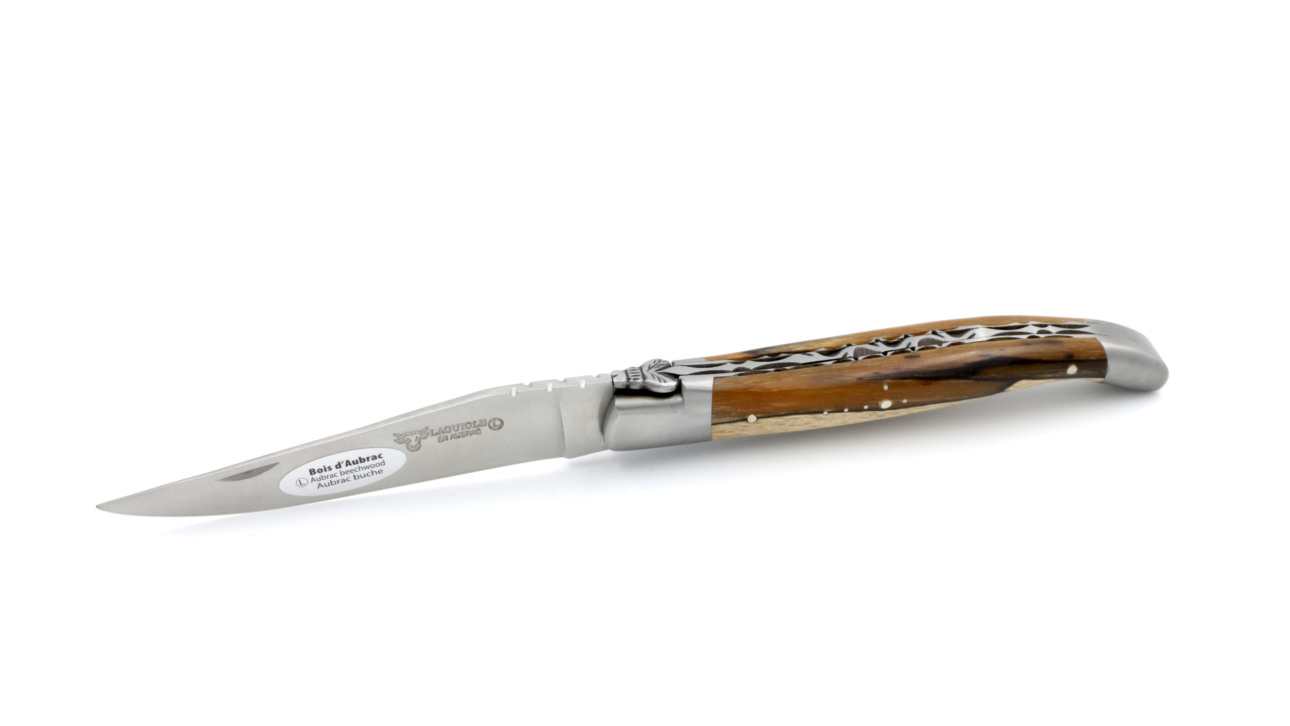 Laguiole en AUbrac guillochierte Platine Aubrac Holz 12 cm 