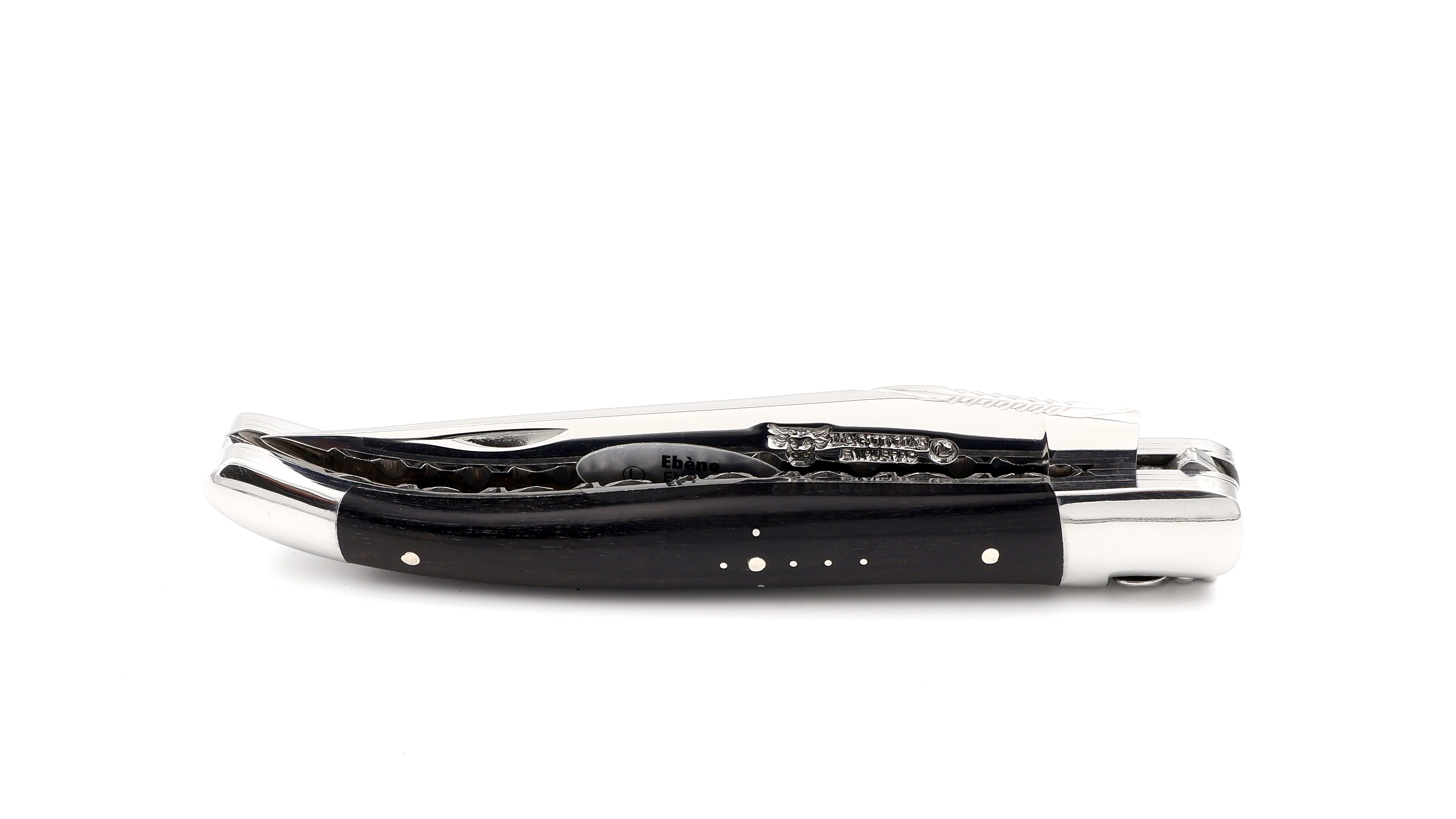 Laguiole en Aubrac doubleplate knife Ebony 12 cm
