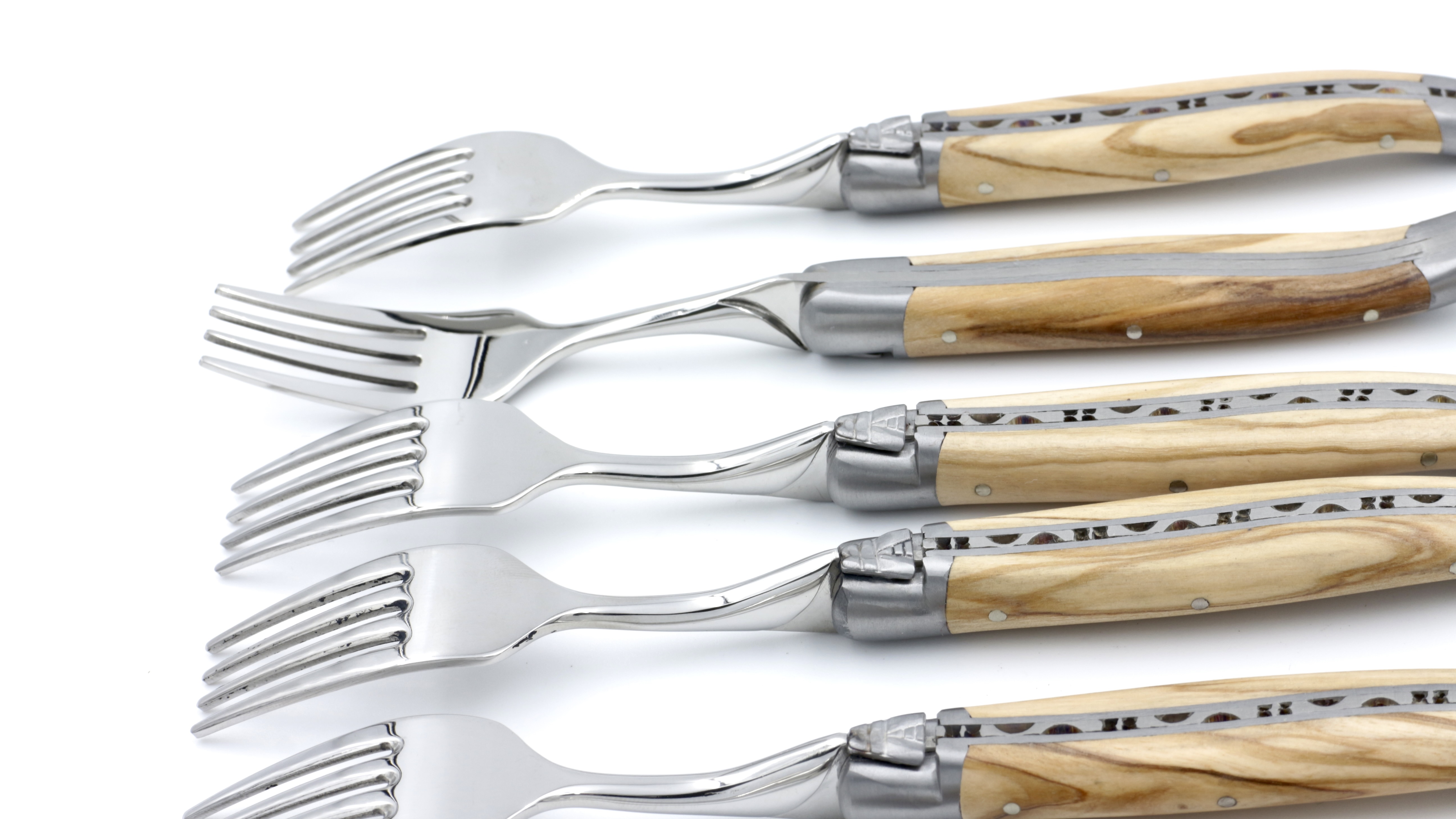 Laguiole en Aubrac Laguiole dessert forks olive wood