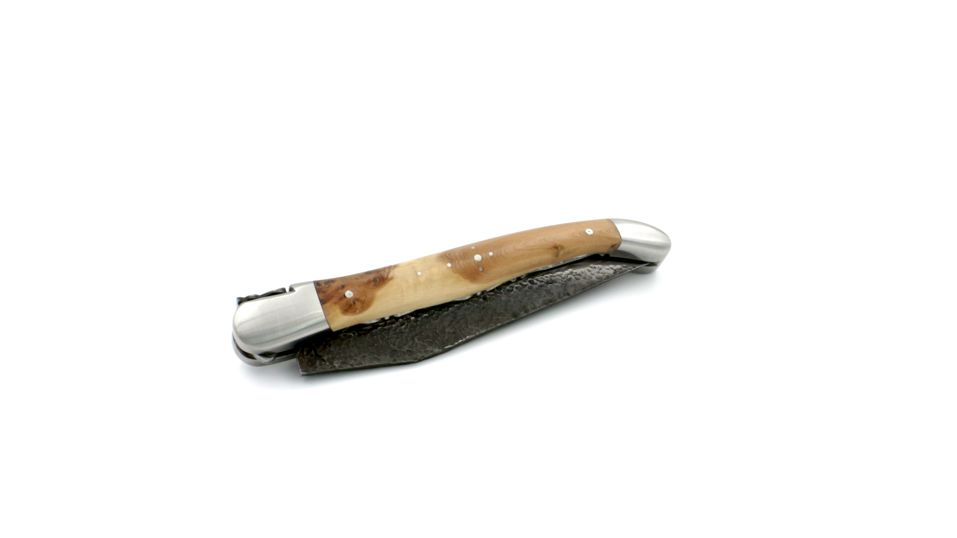 28050C28-1141-4127-BED1-9E7115D42AD3_1_201_a Honoré Durand Laguiole knife Prestige doubleplates Brut de Forge Juniper 12 cm