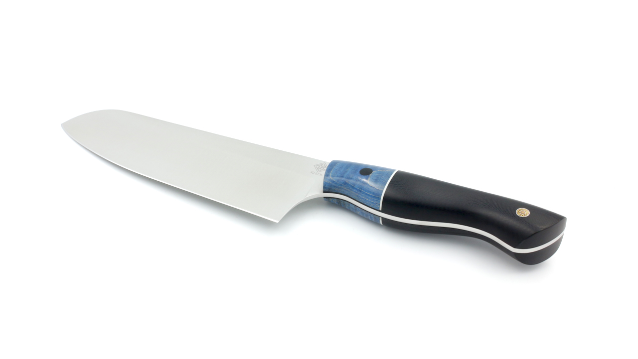KLEOS SANTOKU knife G10 and stabilised beechwood