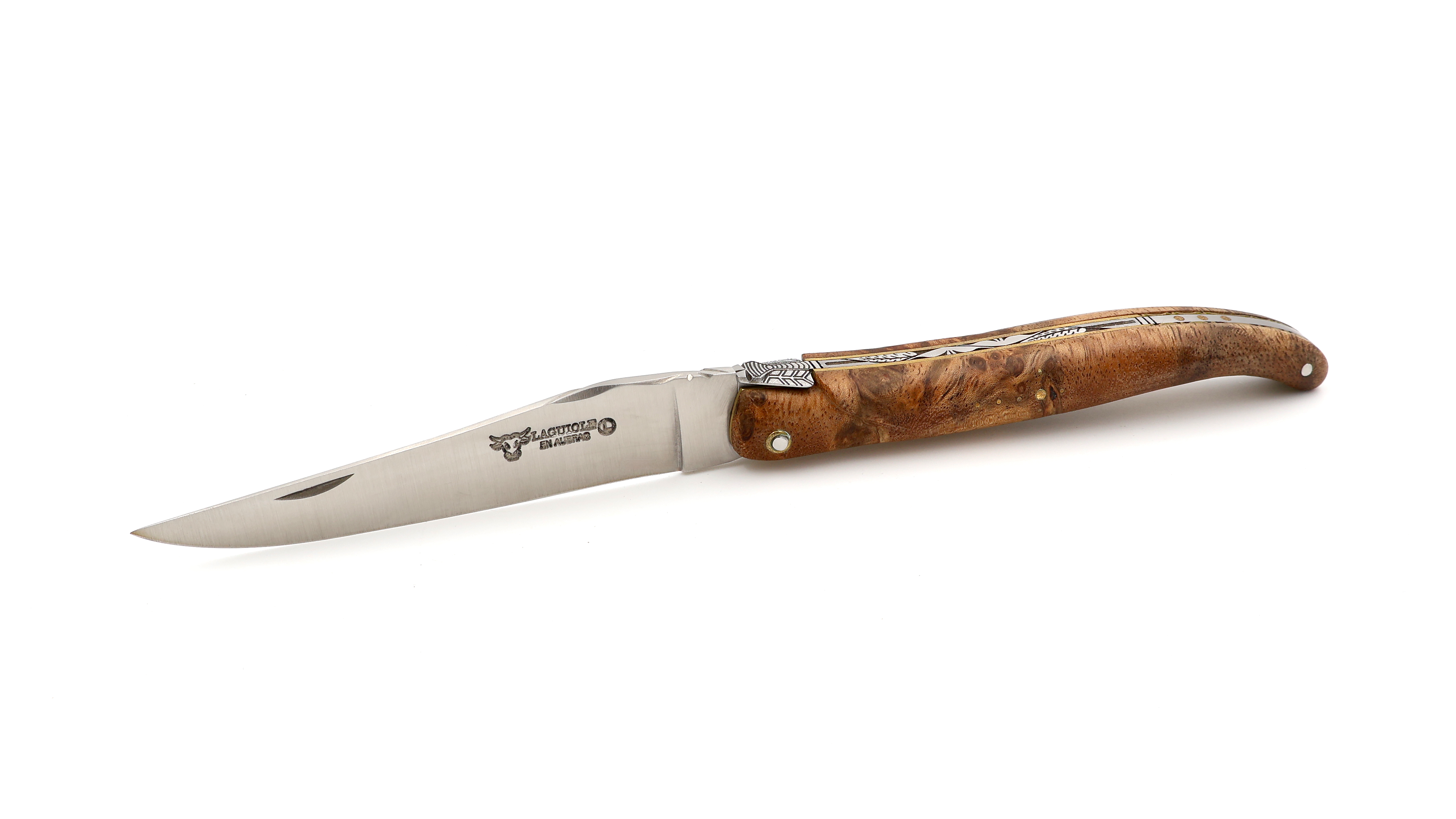 Laguiole en Aubrac Laguiole UNIQUE PIECE albizia- burl 12 cm