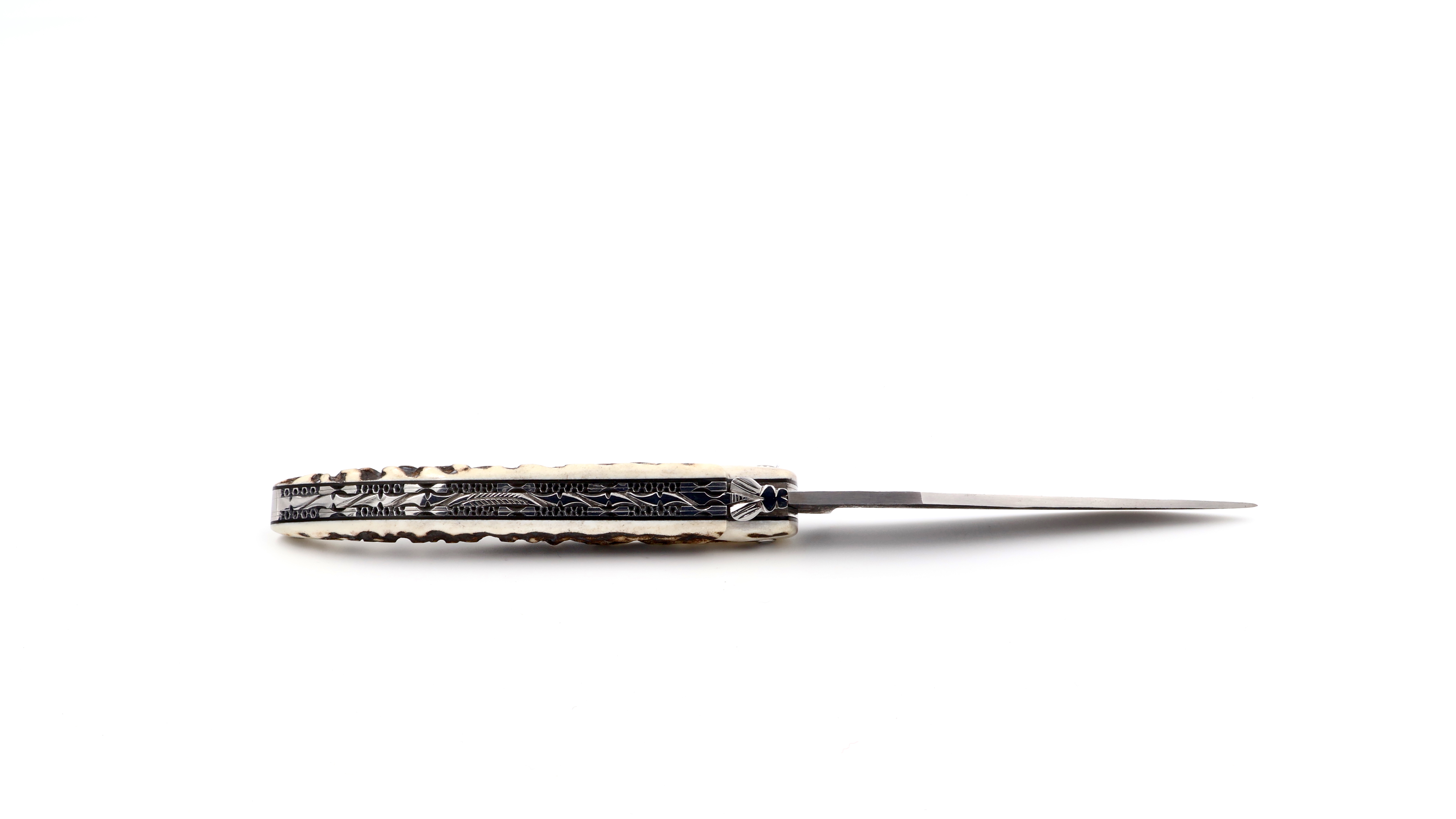 Laguiole en Aubrac Brut de Forge Hirschhorn massiv Doppelplatine 12 cm