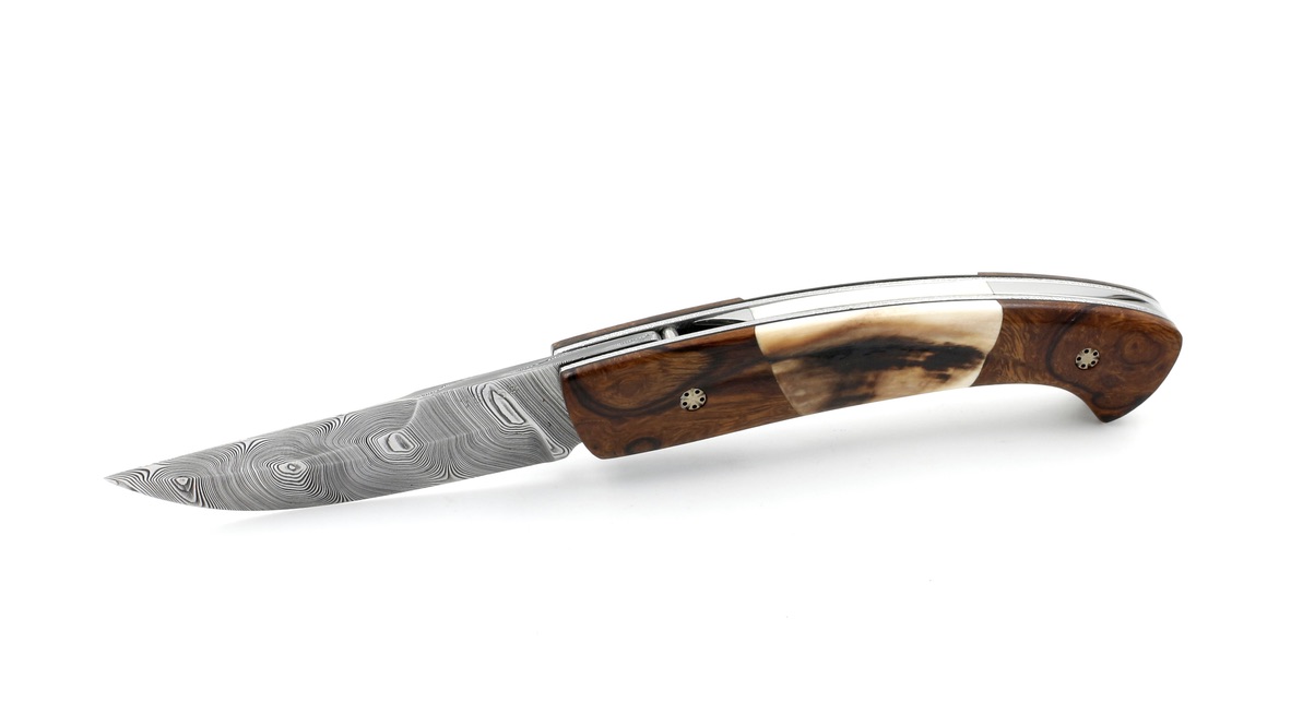 MANU LAPLACE 1515 small  ironwood/warthog ivory damascus blade