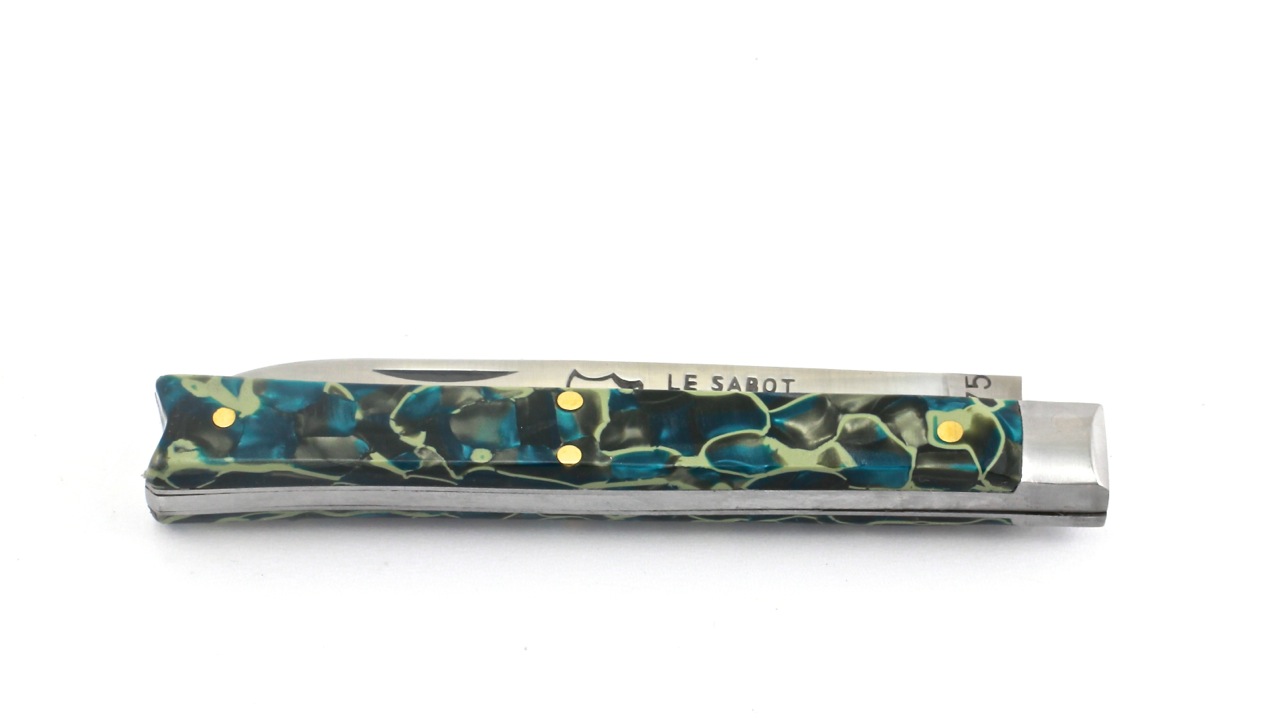 AU SABOT Queue de Poisson Rhodoïd blue/green