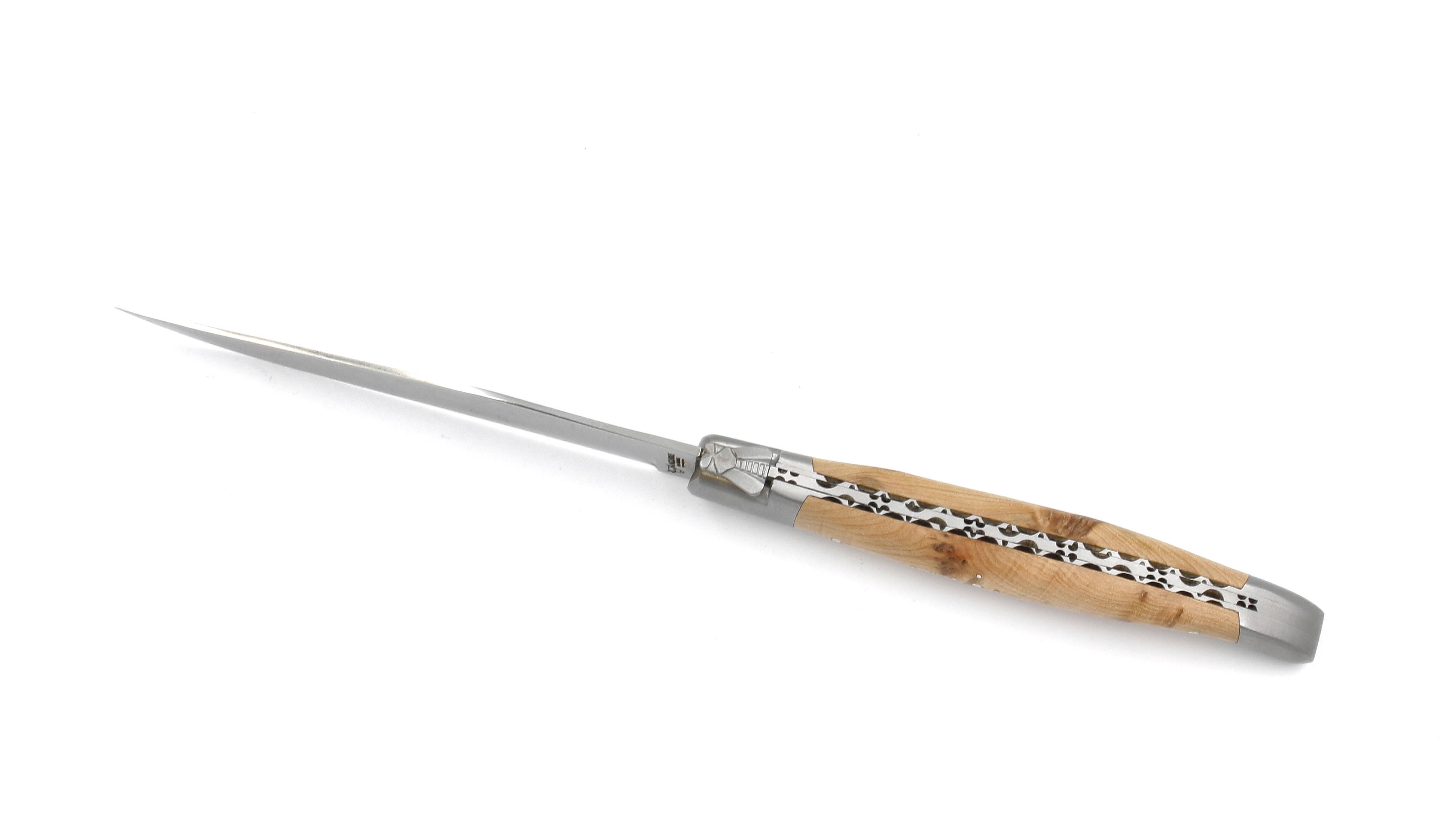 Laguiole en Aubrac Laguiole Steakmesser Wacholder mit VG10 Damastklinge Set 2-tlg.