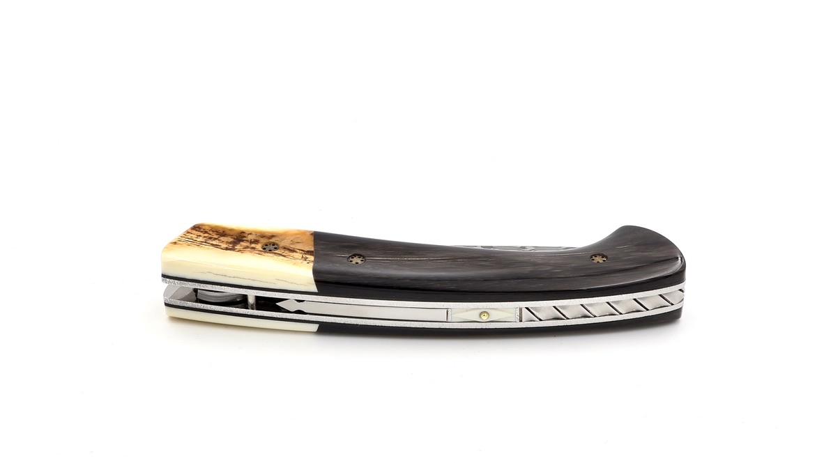 MANU LAPLACE 1515 MASAI buffalo horn/warthog ivory damascus blade