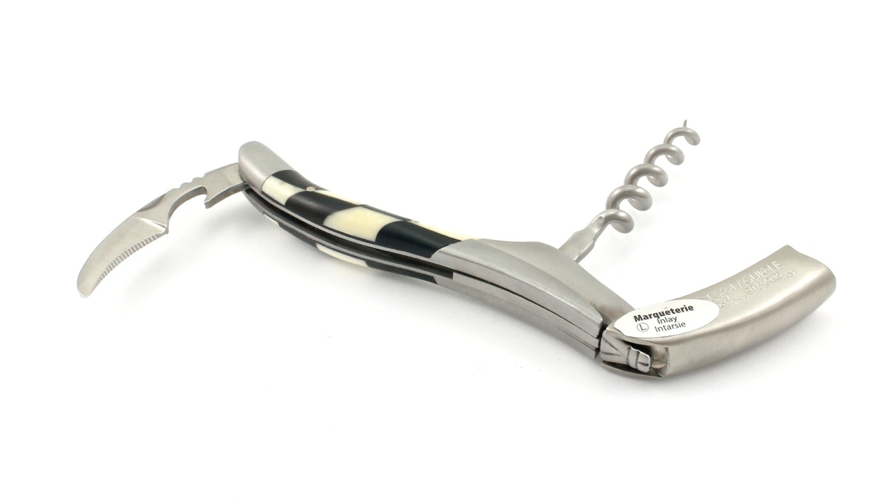 Laguiole en Aubrac Laguiole Sommelier knife Ebony/Bone Marqueterie