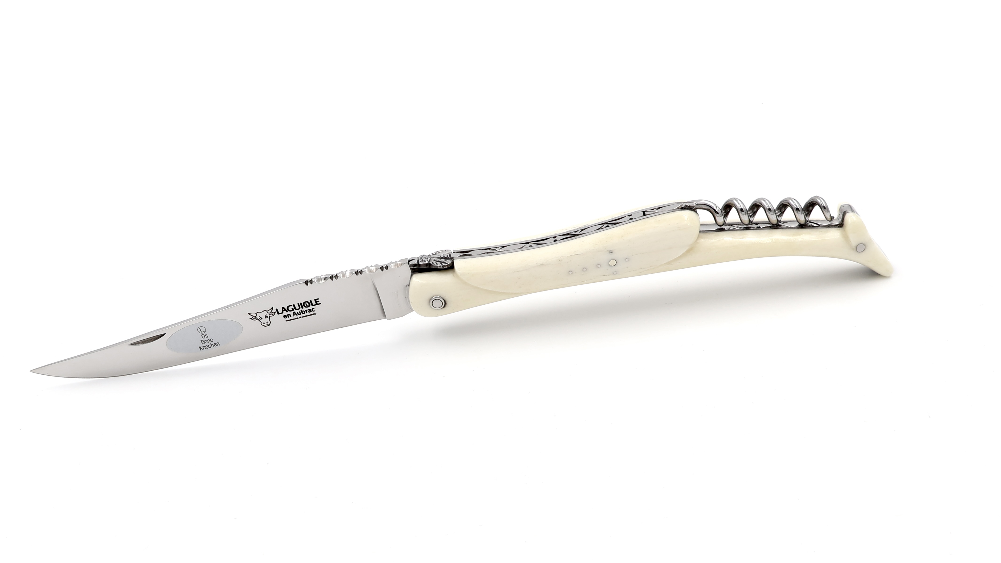 Laguiole en Aubrac 14 cm Knochen mit Korkenzieher poliert 14 cm 