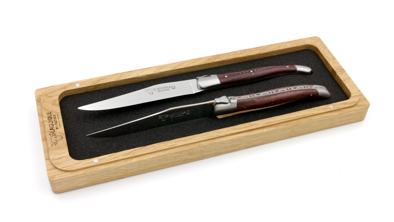 Laguiole en Aubrac Palisander Laguiole Steakmesser Set 2-tlg.