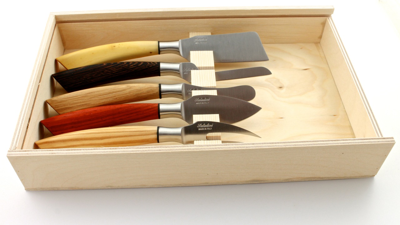 funf-gemischt-Kase Saladini  Käsemesser Set 5-teilig Hölzer gemischt