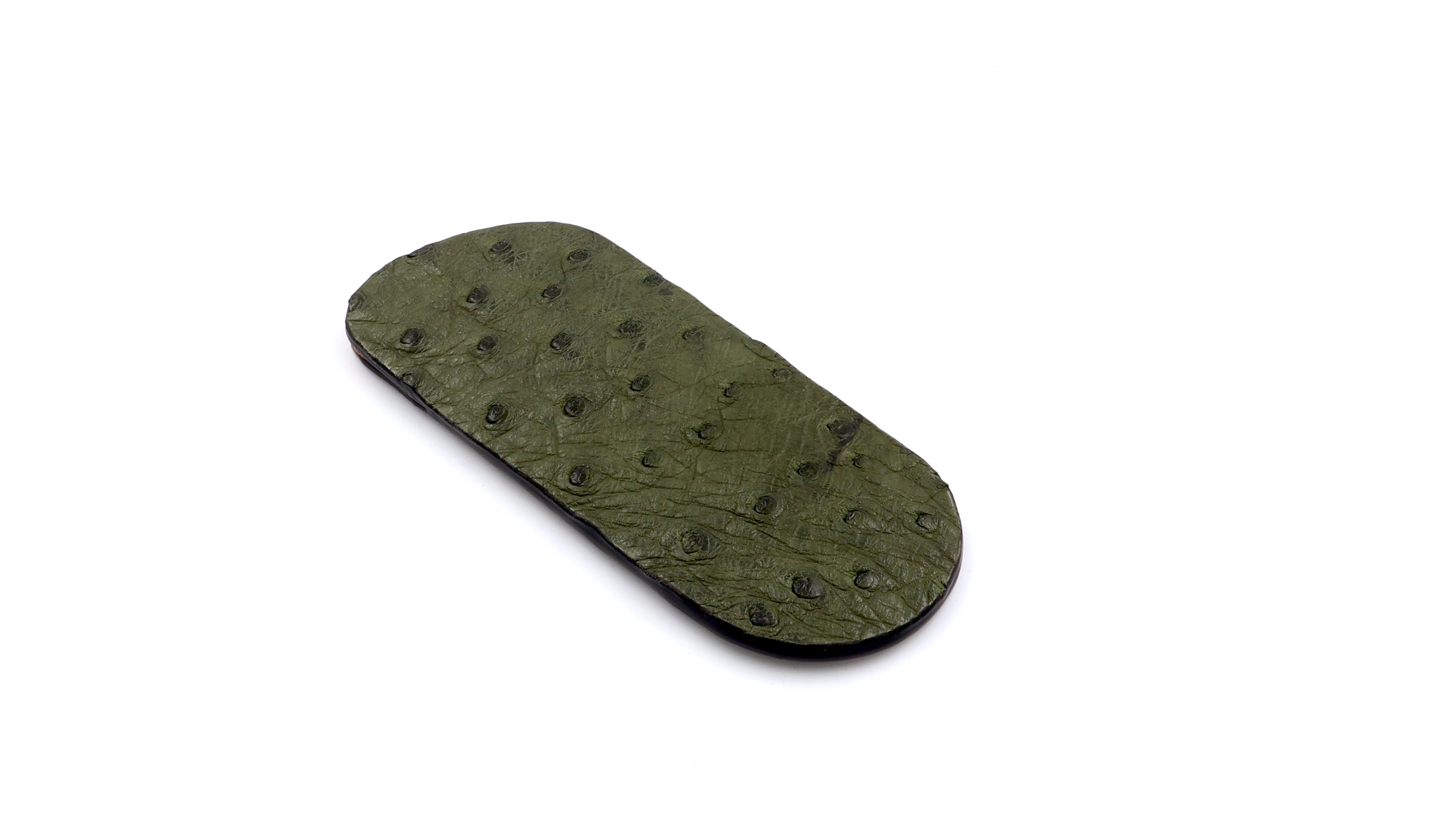 Atelier N°7 ostrich leather green 14 cm