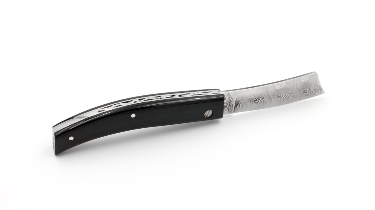 Saladini knife RASOLINO buffalo horn damascus 