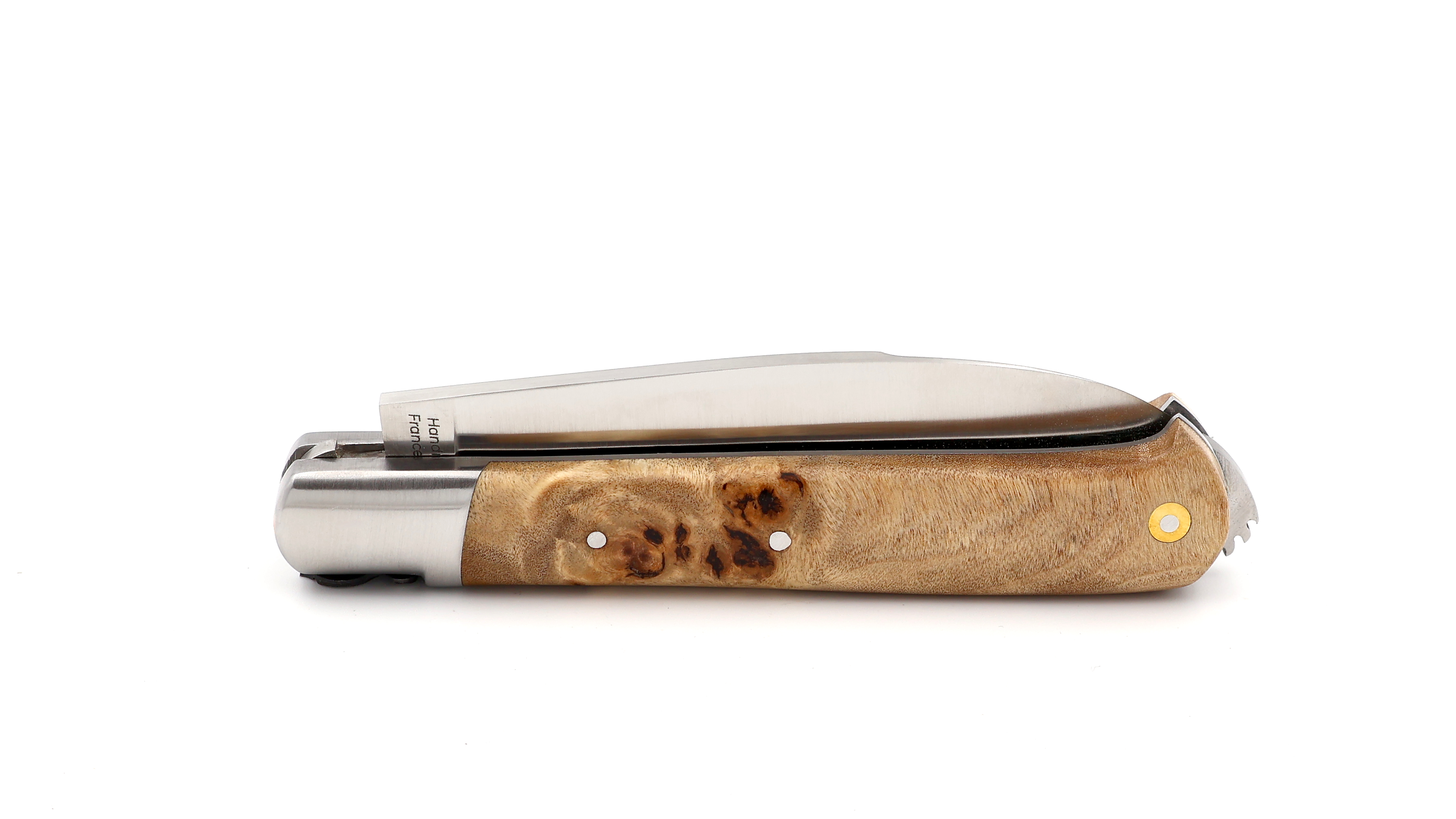 Fontenille Pataud 5 Coqs knife poplar burlwood