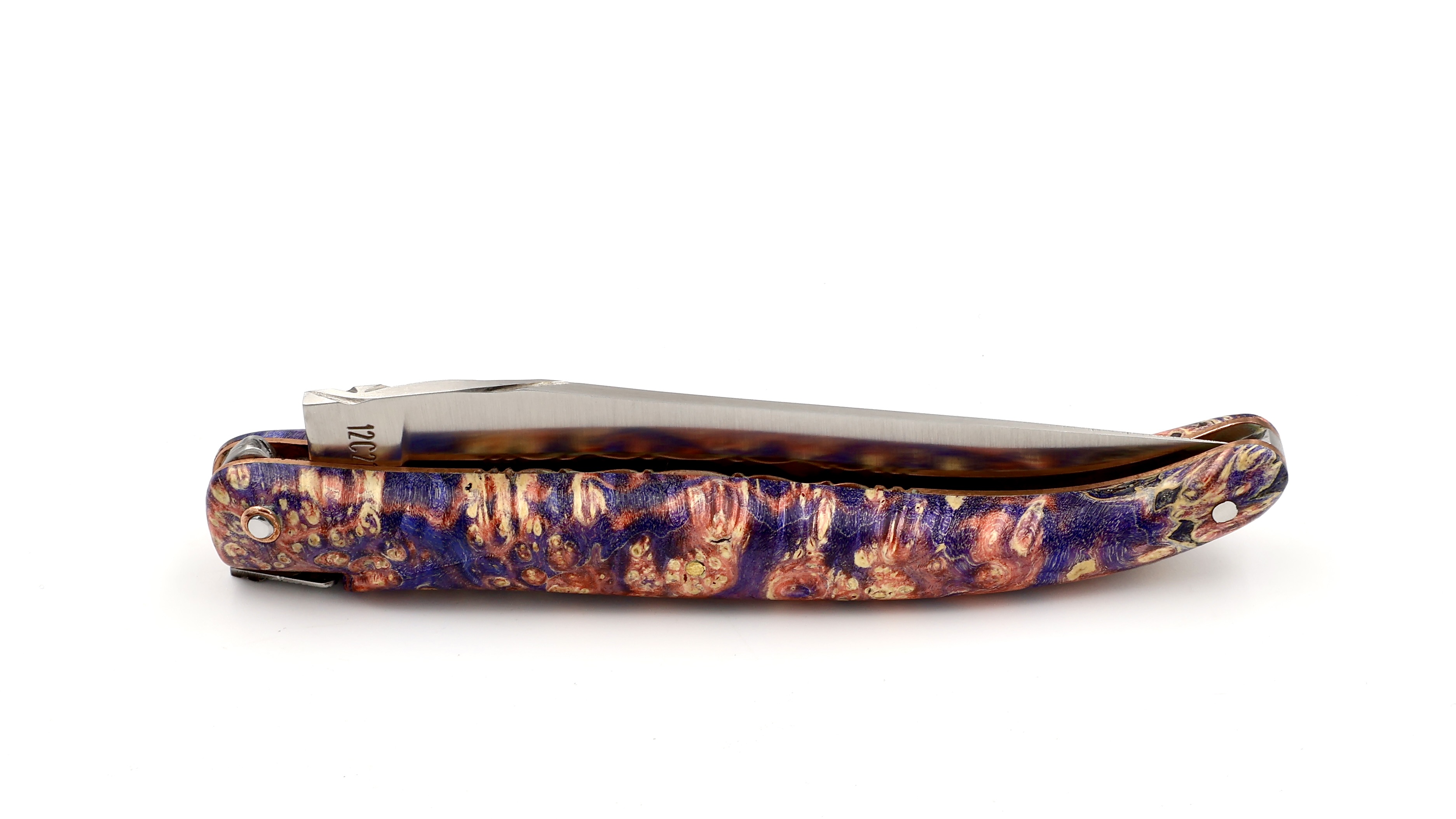 Meisterstück Laguiole en Aubrac Holunder Wurzelholz rosé - Kupferplatinen 12 cm       Meisterstück Laguiole en Aubrac Holunder Wurzelholz rosé - Kupferplatinen 12 cm