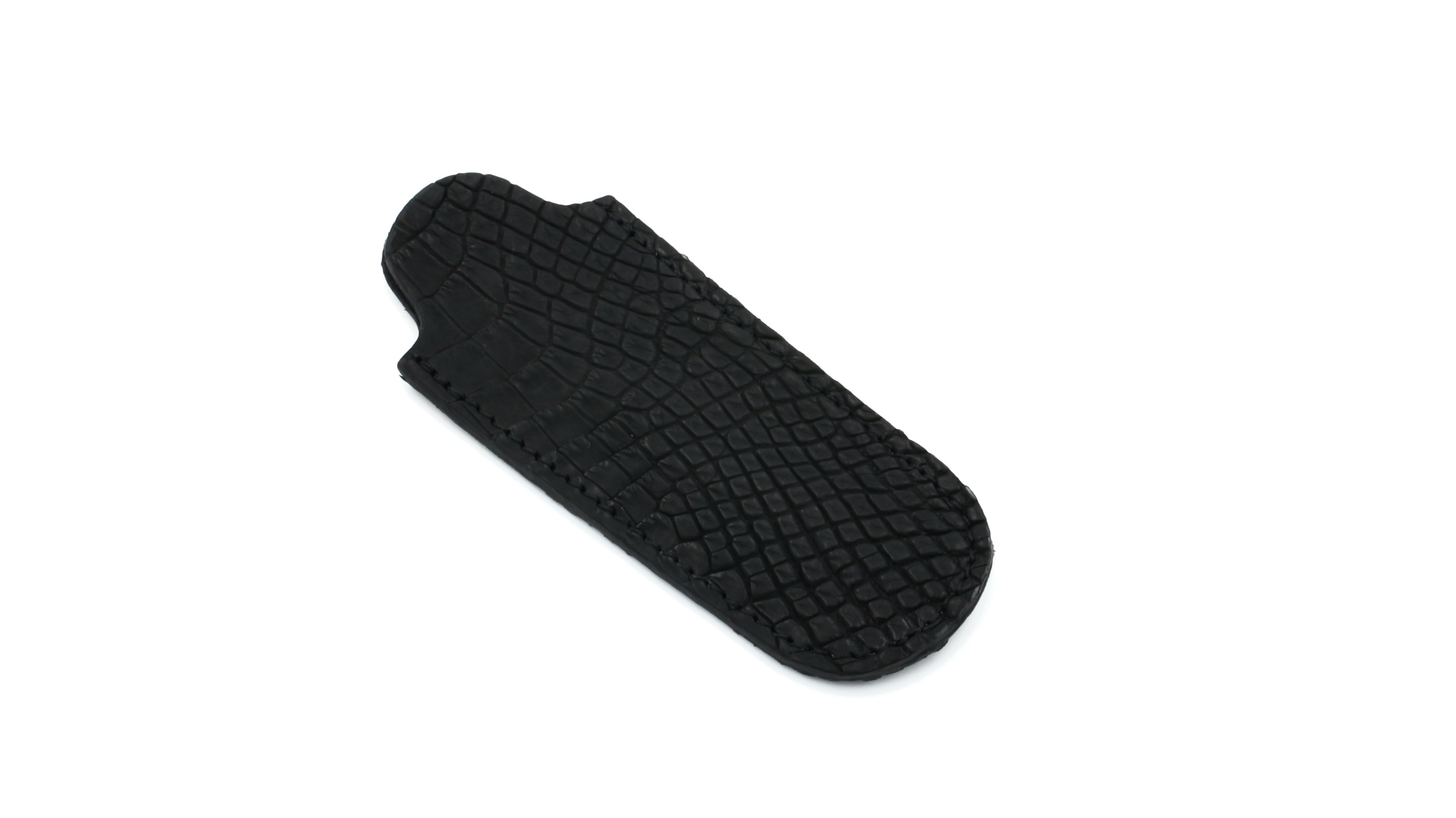 MAX CAPDEBARTHES POCHE exclusive kroko leather sheath black 11 cm MAX CAPDEBARTHES POCHE exclusive kroko leather sheath black 11 cm