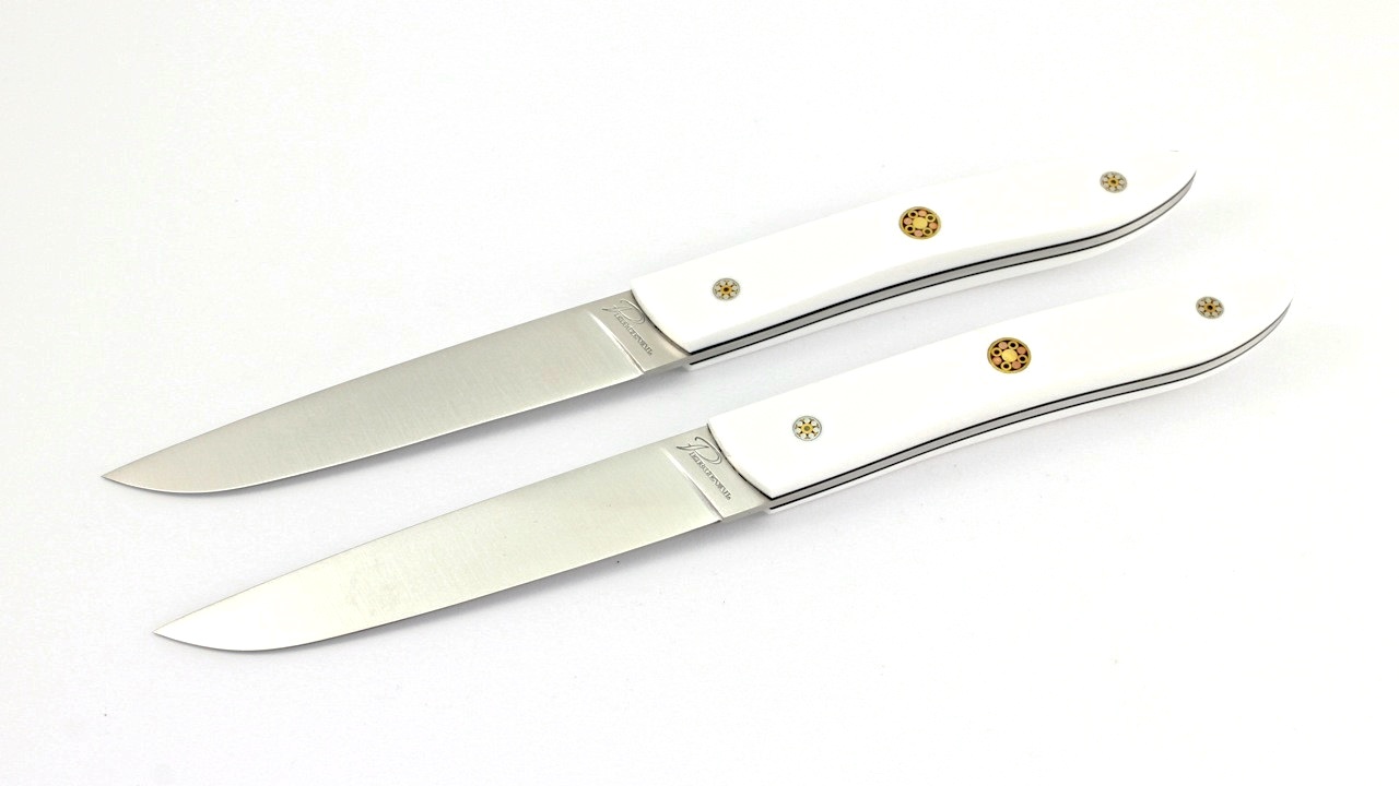 PERCEVAL Adret Steak knives Set of 2 corian white