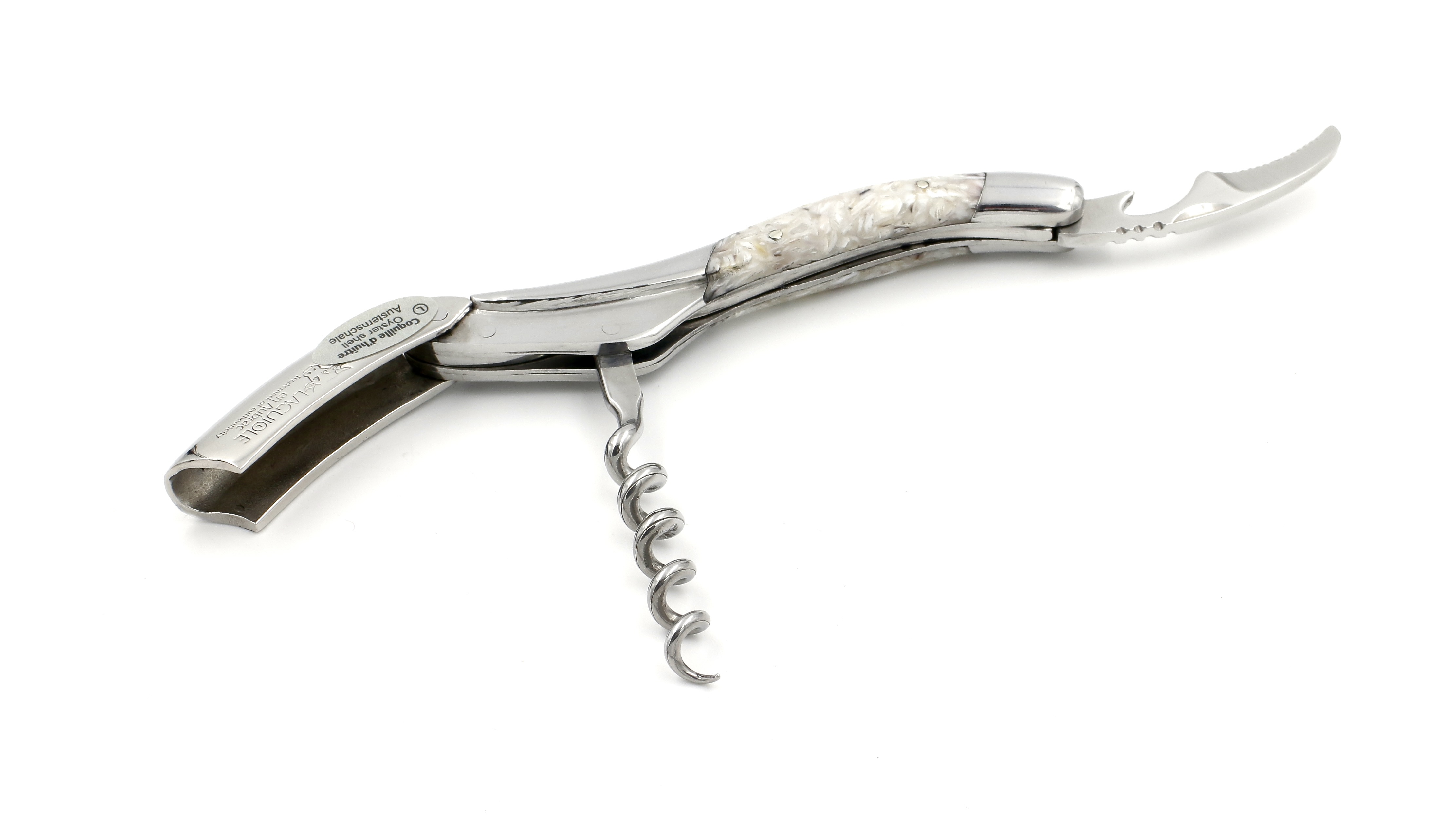 Laguiole en Aubrac Laguiole Sommelier knife oyster shells shiny