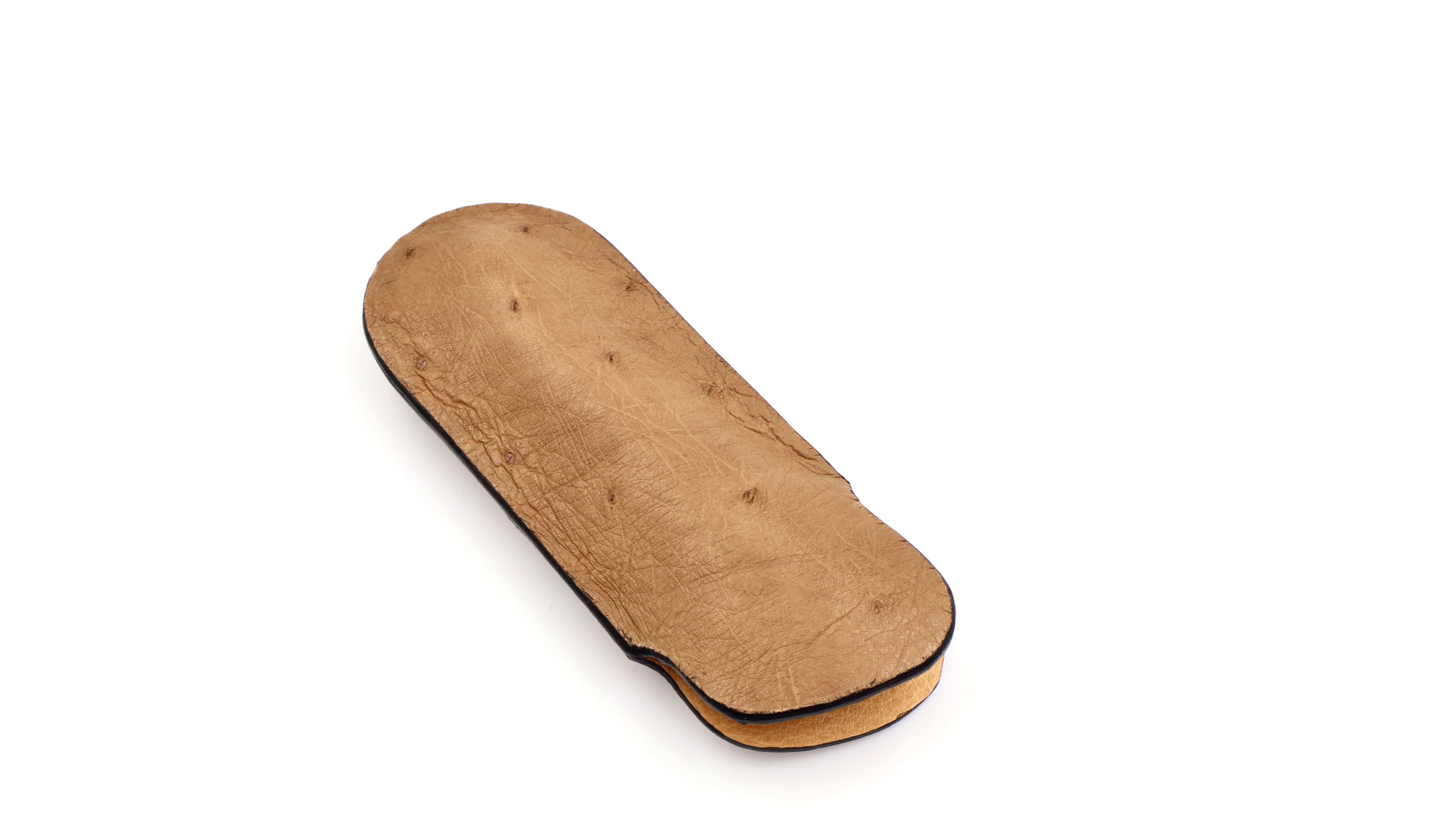 Atelier N°7 ostrich leather leight brown 14,5 cm