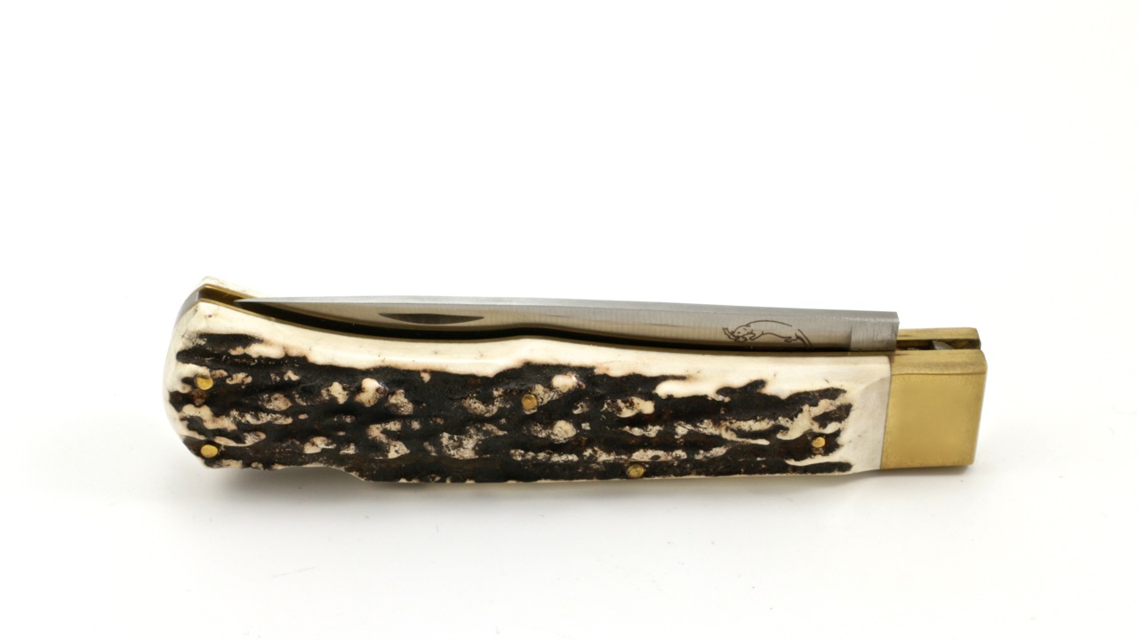 OTTER pocket knife 07 unlocking mechanism staghorn